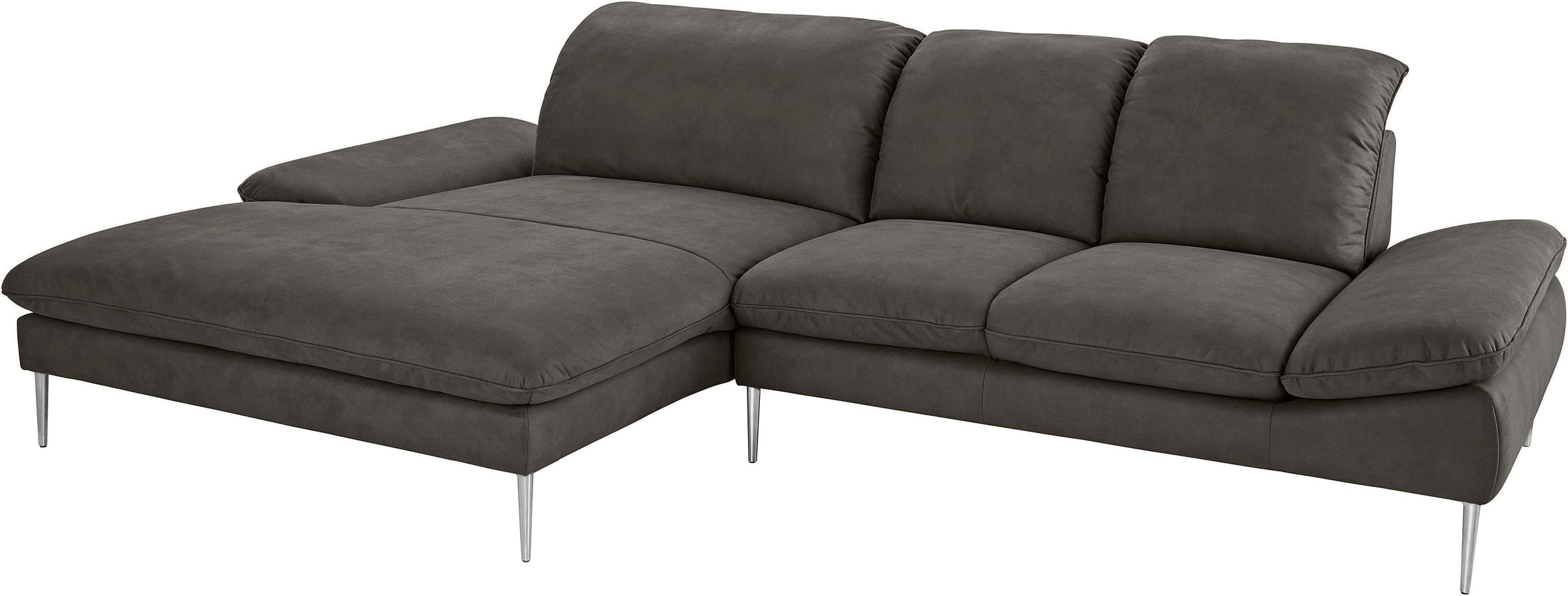 W.SCHILLIG Ecksofa »enjoy&MORE, Designsofa, elegant und bequem, L-Form«, mit Sitztiefenverstellung, Füße Chrom glänzend, Breite 310 cm