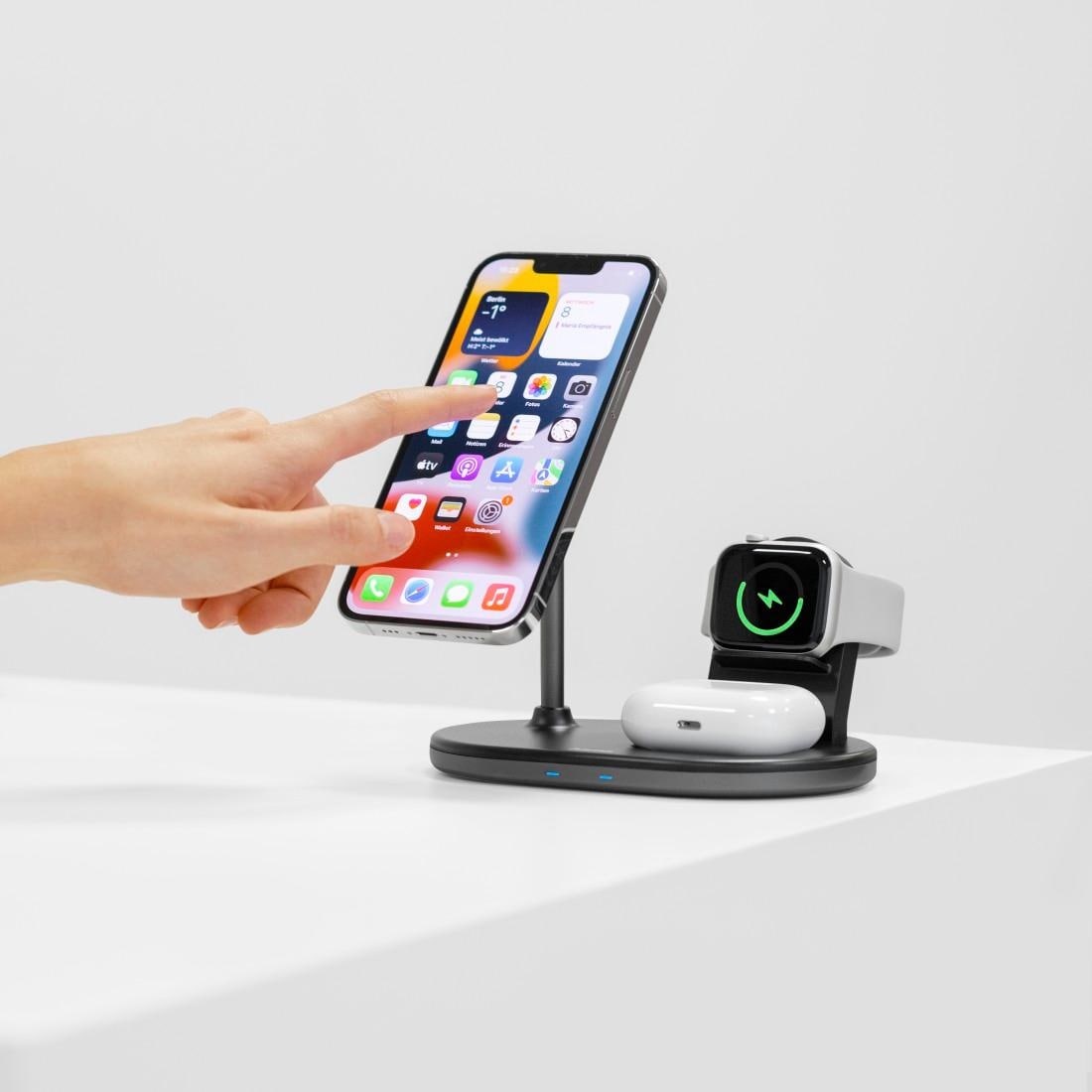 Hama Induktions-Ladegerät »3in1 Wireless Charger Ladestation für Apple iPhone AirPod Apple Watch«