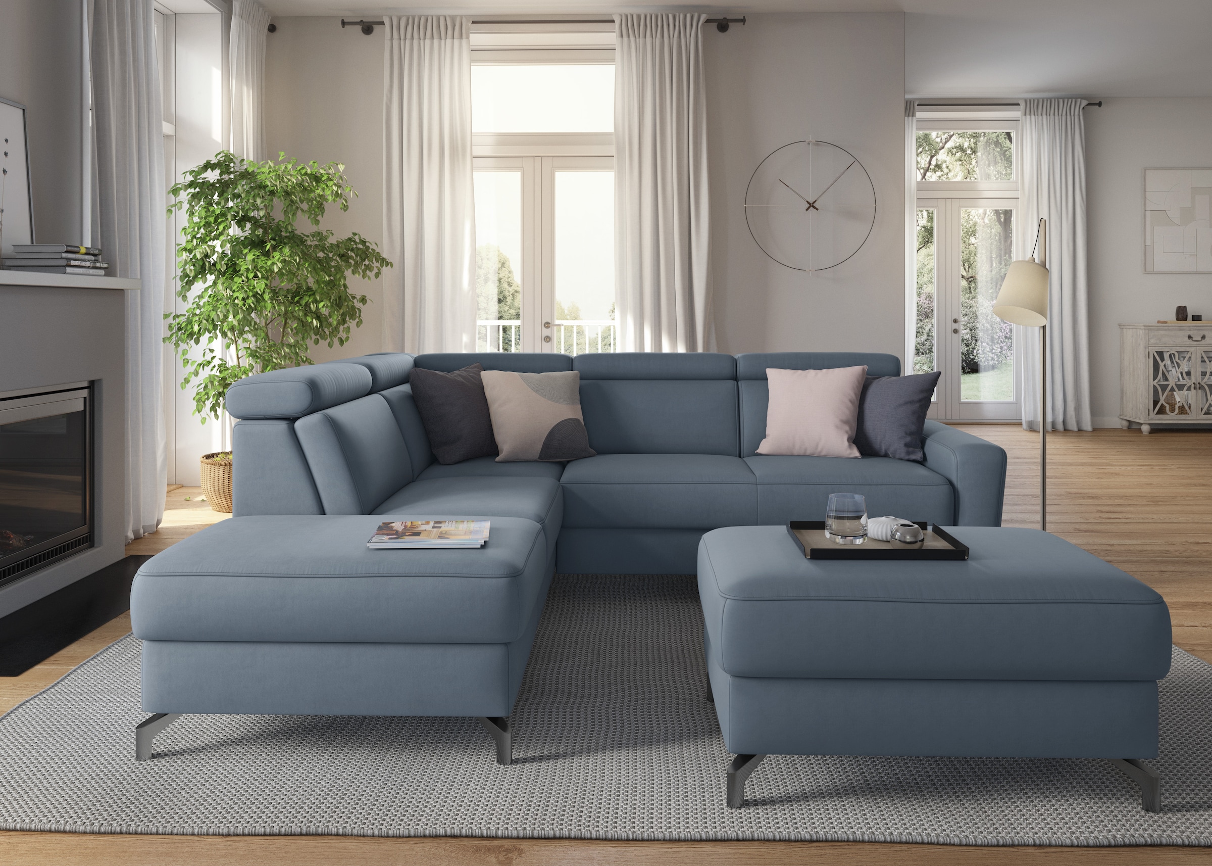 sit&more Ecksofa »Scarlett L-Form«, inklusive Kopfteilverstellung, wahlweise mit Bettfunktion, Bettkasten