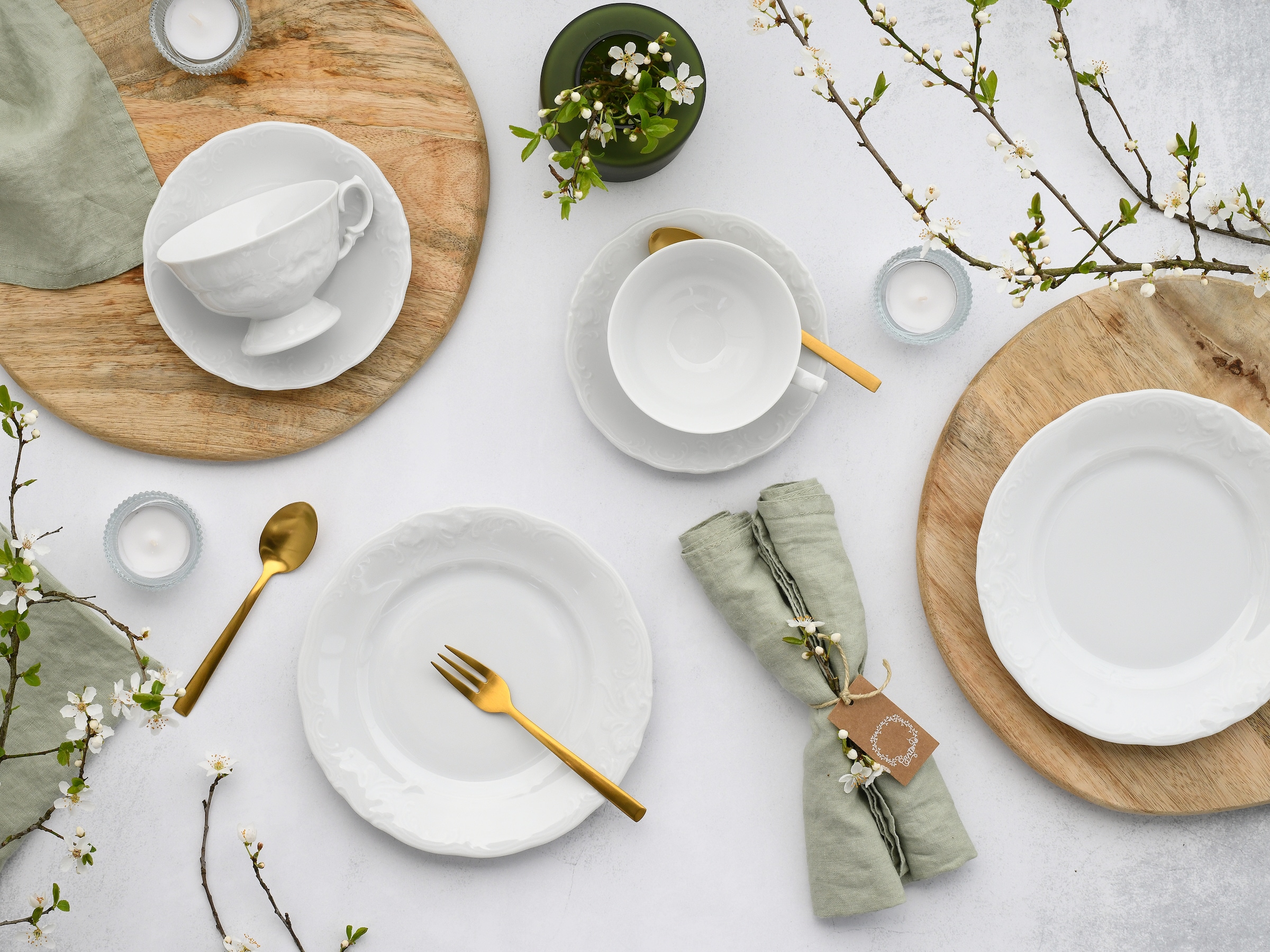 CreaTable Kaffeeservice »Frederike Weiss, Service 18-tlg.« Klassisch, Zeitlos