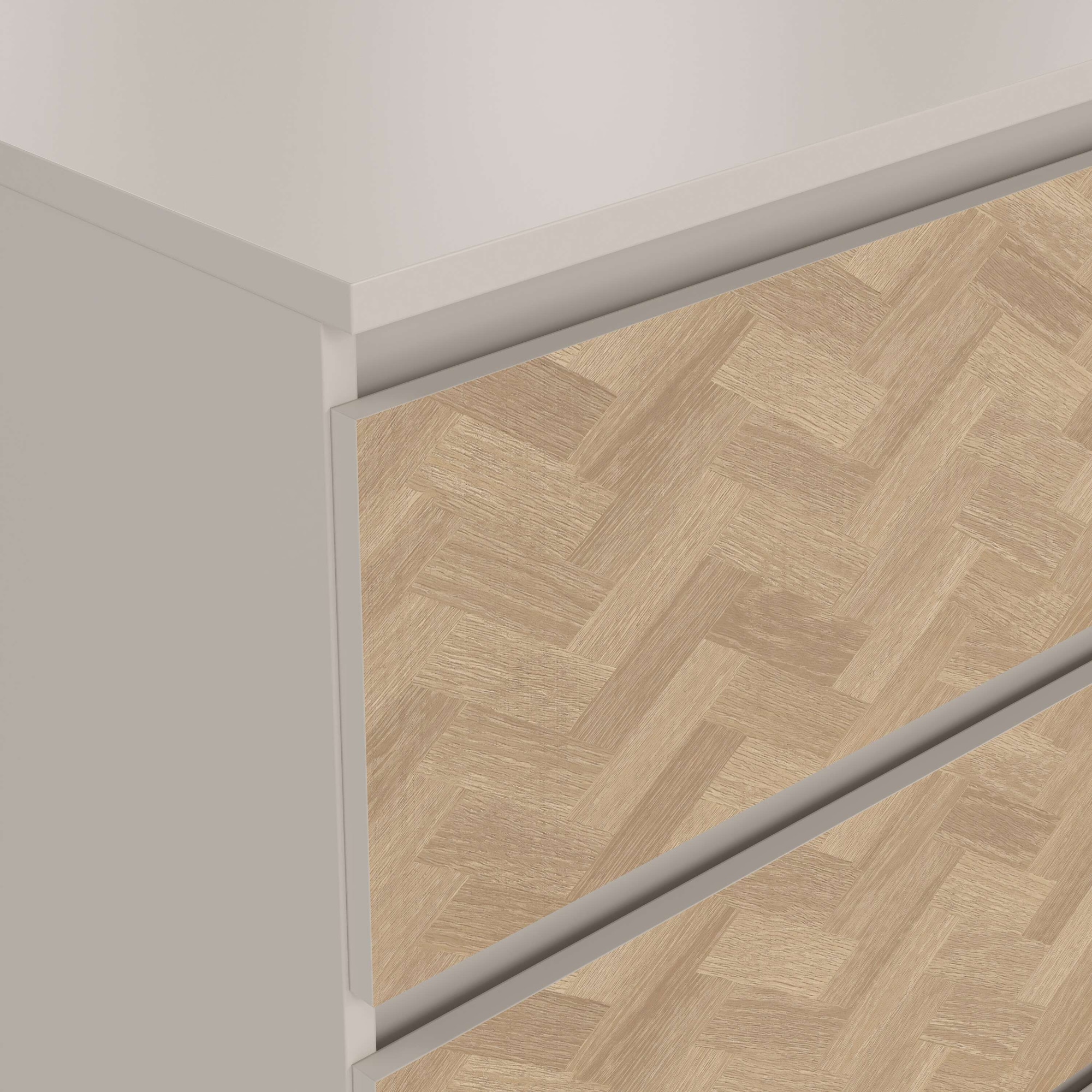 Home affaire Kommode »Maise in Holzoptik mit elegantem Fischgrätmuster« Fischgrätdekorfronten für einen modernen Wohnstil