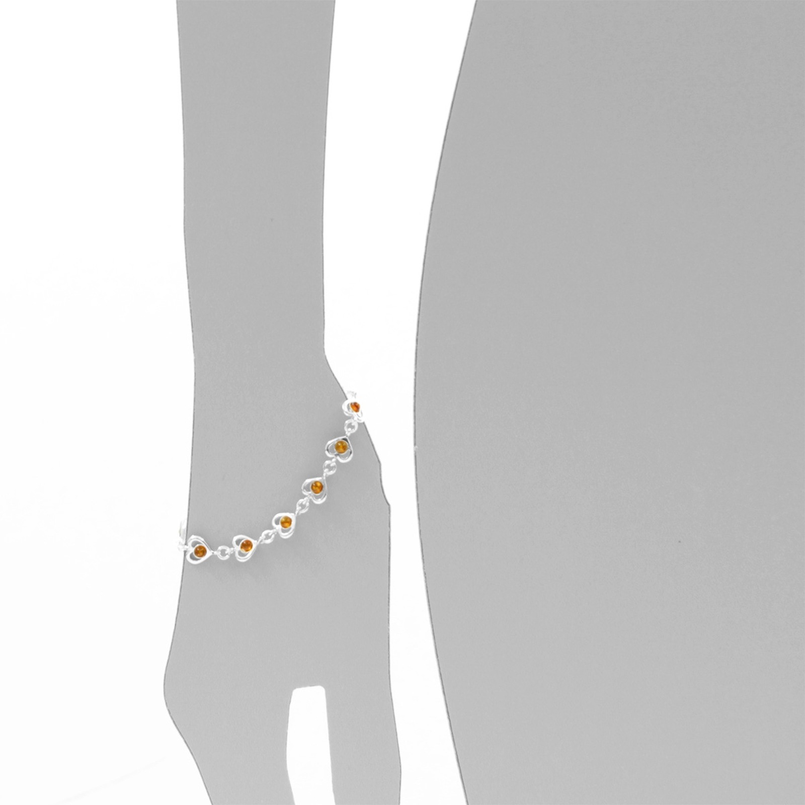 OSTSEE-SCHMUCK Armband »- kleines Herz - Silber 925/000 - Bernstein«