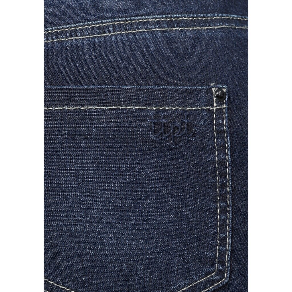 TOM TAILOR Polo Team Slim-fit-Jeans, (mit Gürtel in Lederoptik), in elastische Denim-Qualität