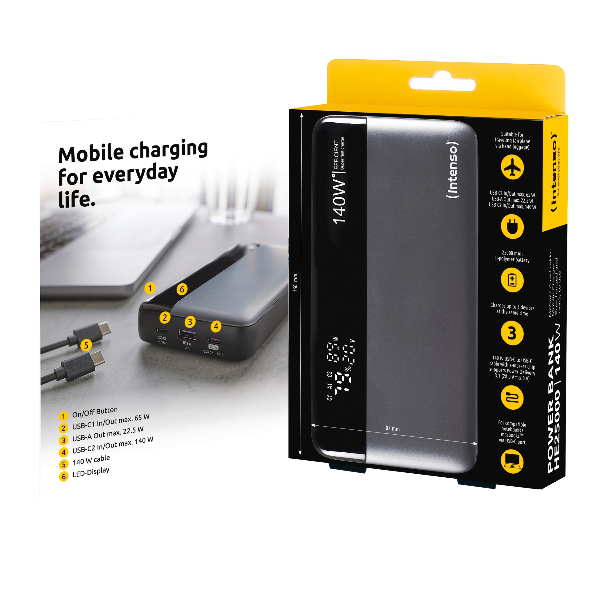 Intenso Powerbank »Powerbank HE25000«, Intenso Powerbank HE25000,grau-schwarz