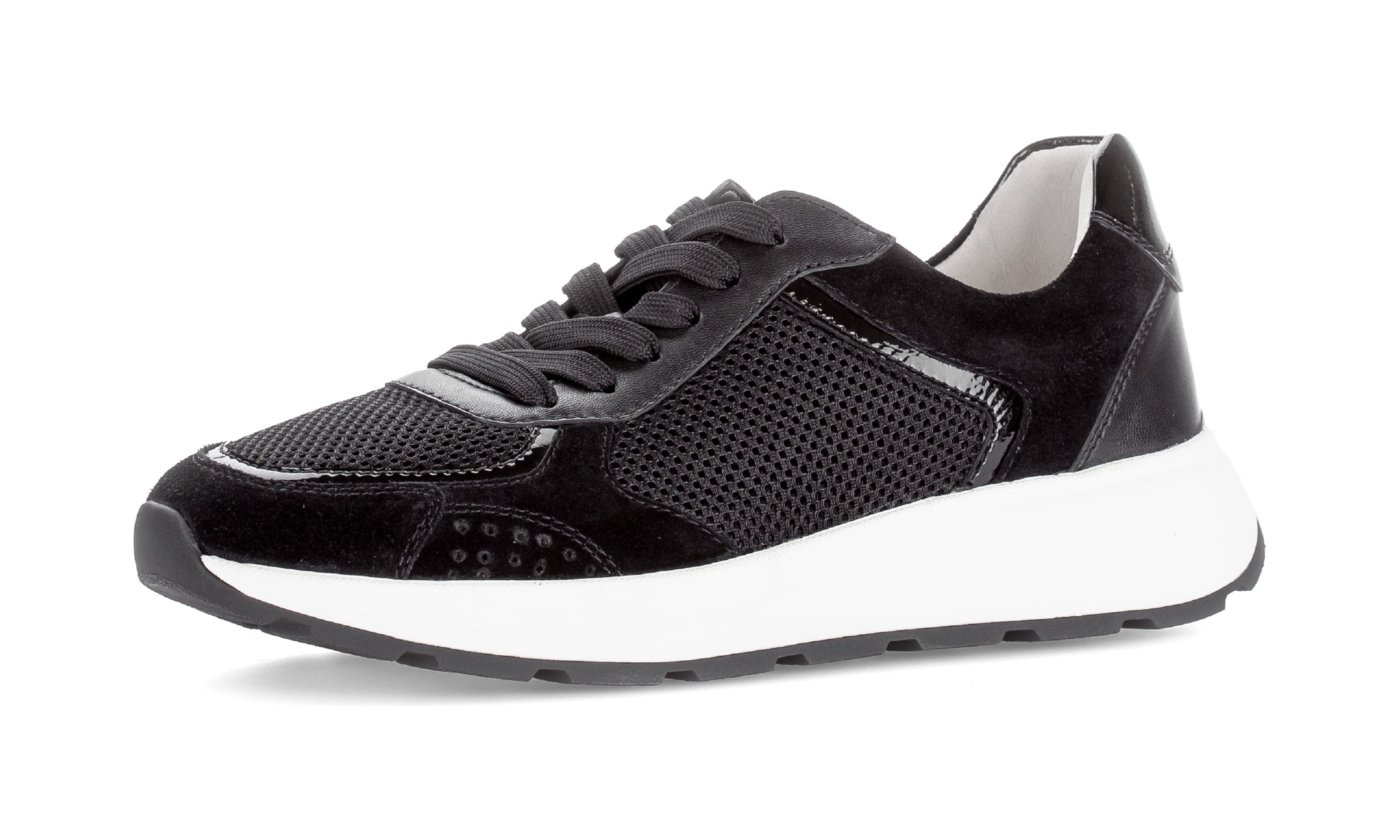 Gabor Keilsneaker  , Freizeitschuh, Halbschuh, Schnürschuh, Kontrastbesatz an der Ferse