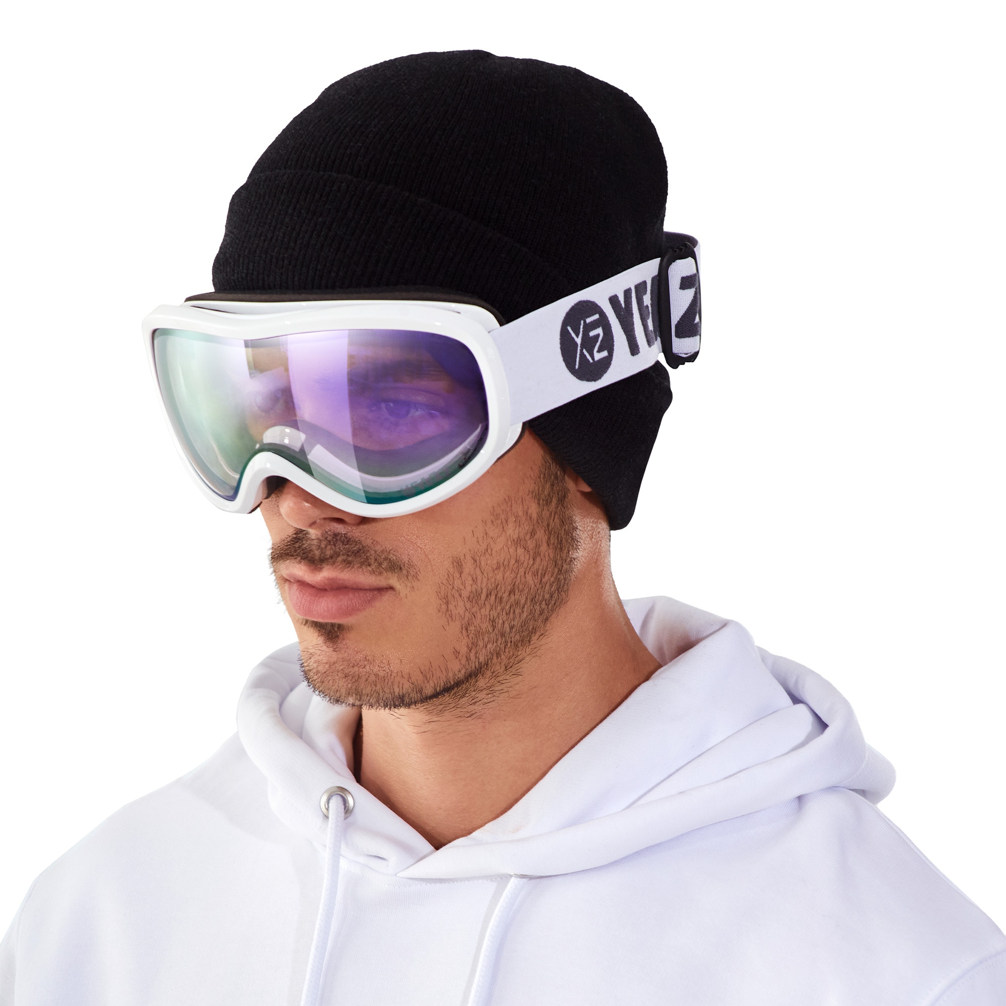 YEAZ Snowboardbrille »Ski- und Snowboard-Brille violett/weiss STEEZE«