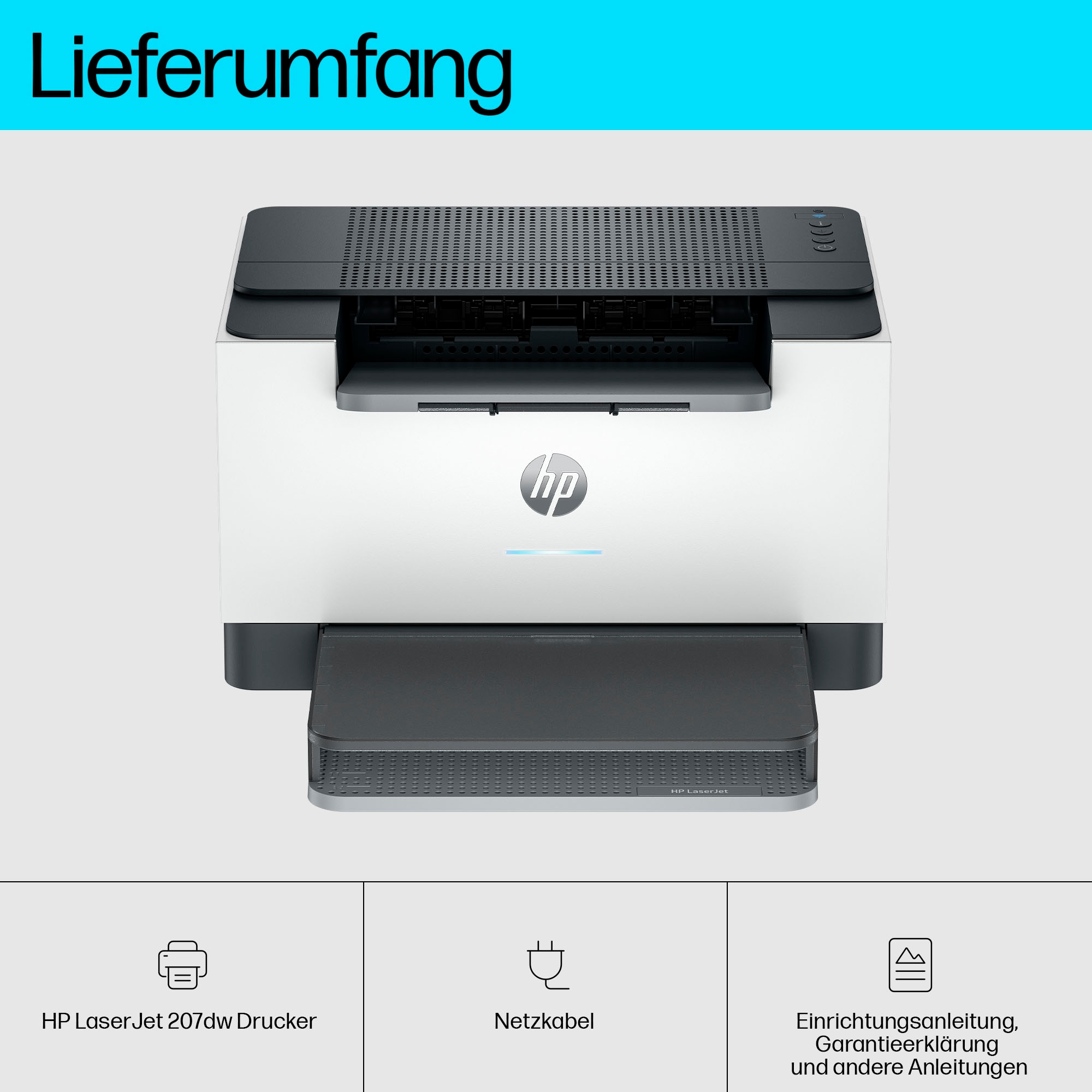 HP Schwarz-Weiß Laserdrucker »LaserJet M207dw«, HP Instant Ink kompatibel