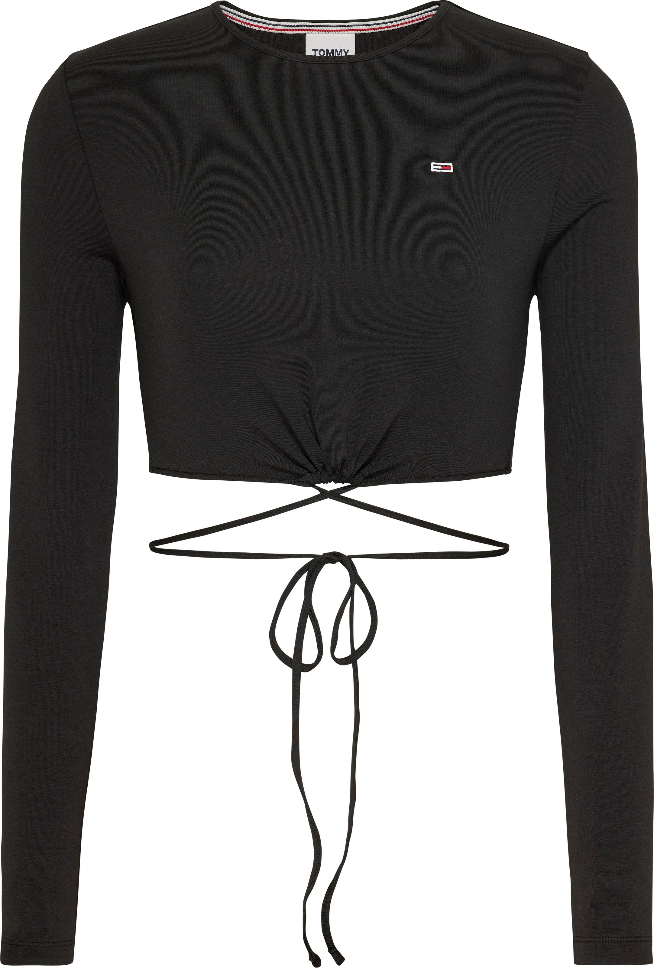 Tommy Jeans Langarmshirt »TJW TIE WRAP TOP«, mit Tommy Jeans Markenlabel