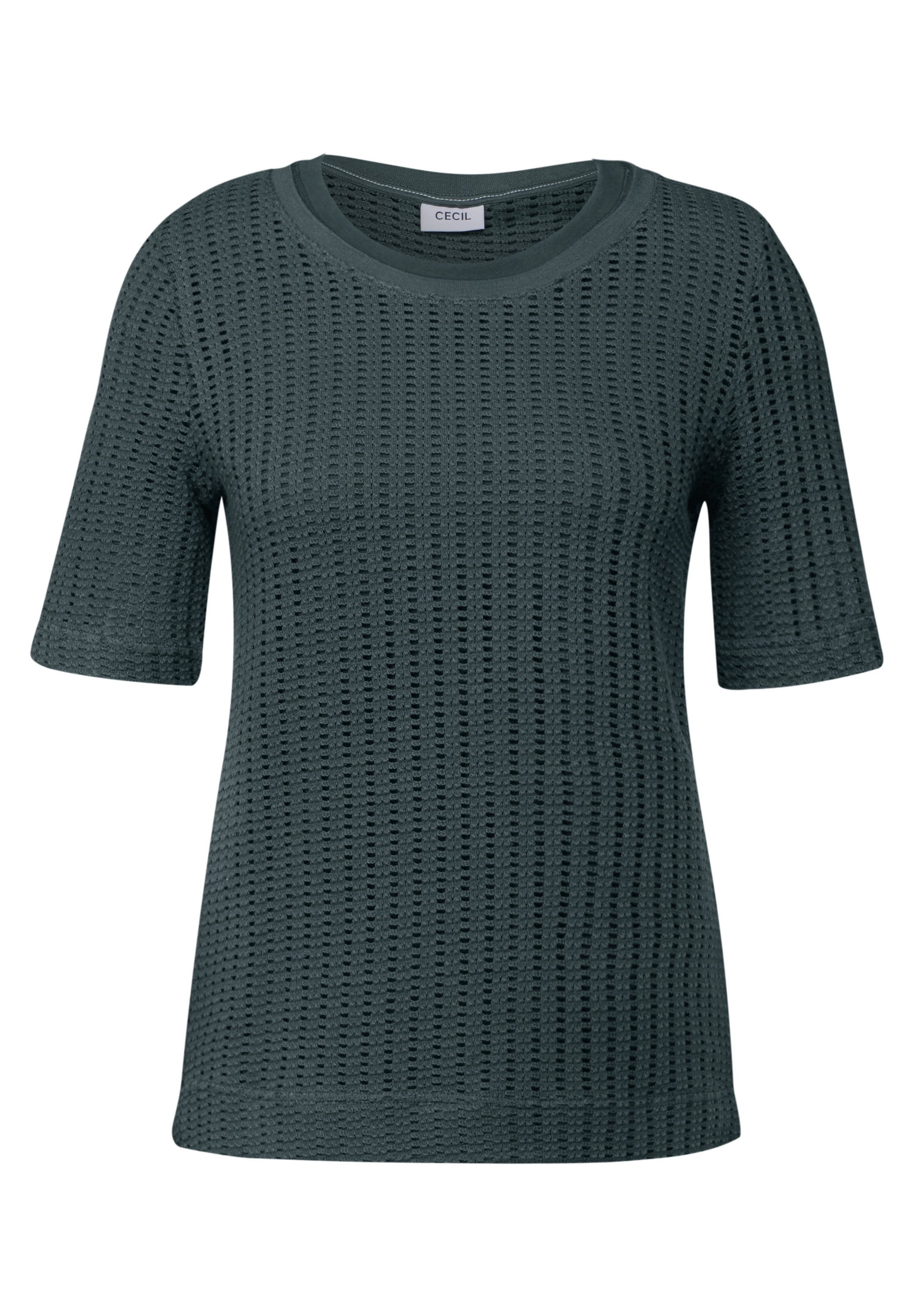Cecil T-Shirt, mit Strickstruktur und Lochmuster