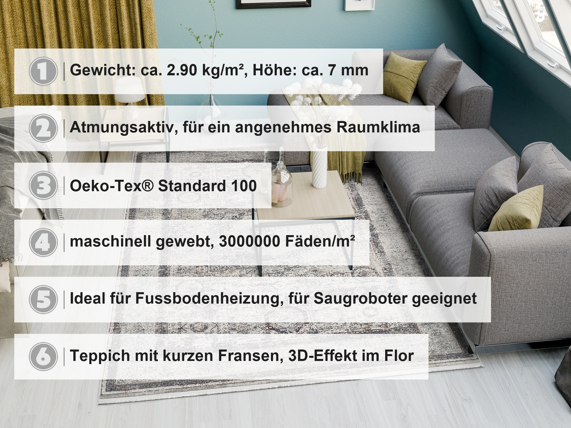 OCI DIE TEPPICHMARKE Teppich »MYSTIC BAZAAR« rechteckig 7 mm Höhe