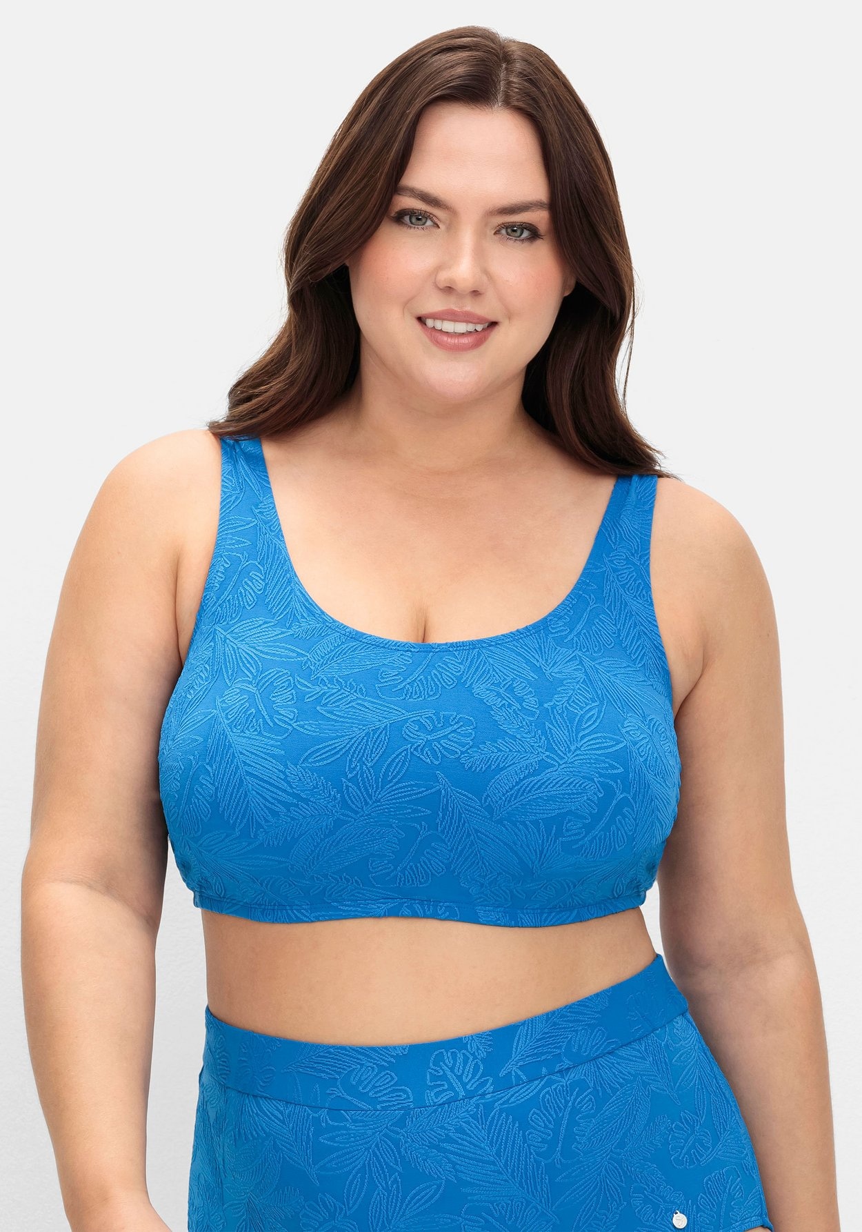 Sheego Bügel-Bikini-Top »Bikini-Bustier mit Blumen-Struktur und Softcups«