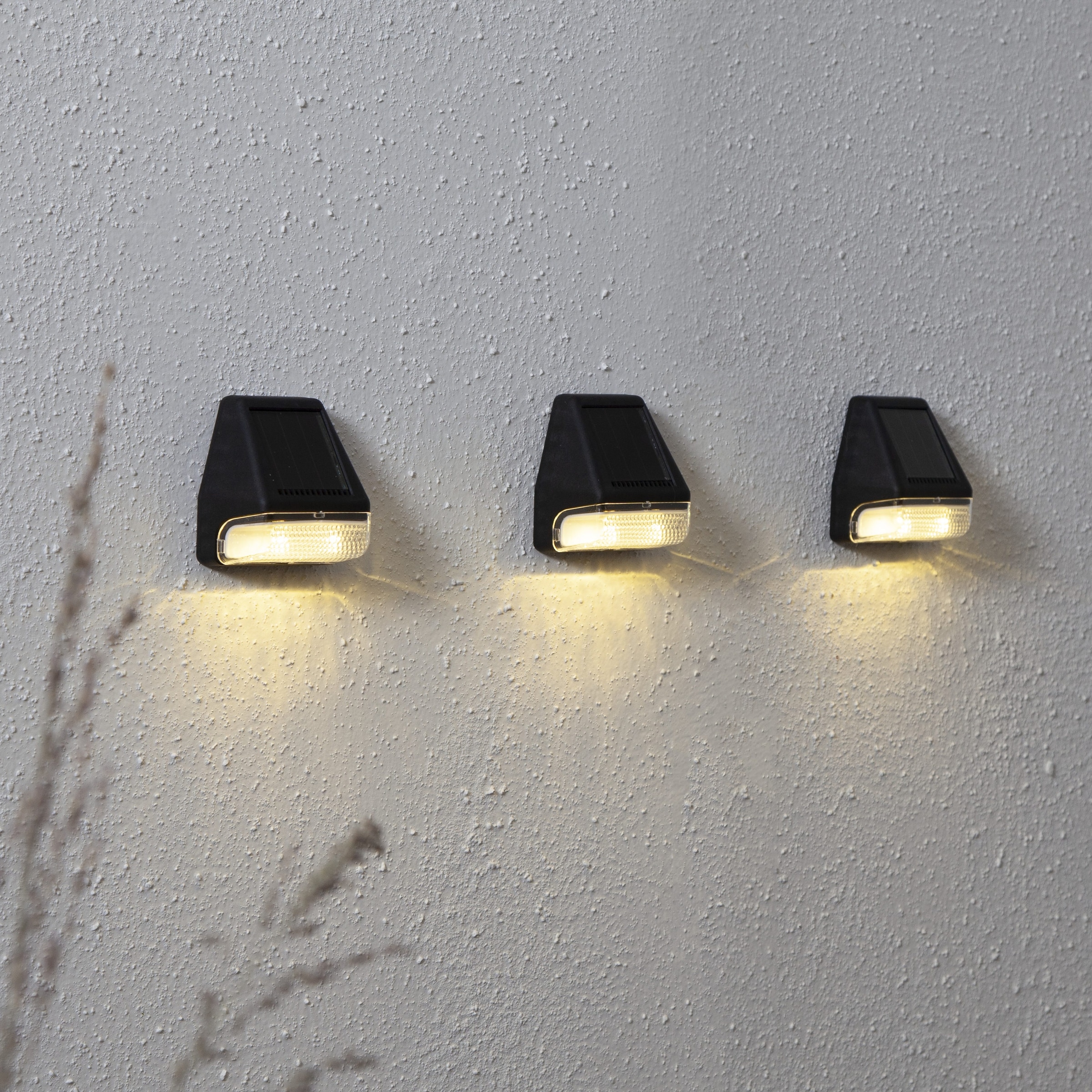 Parforce Traditional Hunting LED Solarleuchte »Solar-Wandleuchte Wandy Mini« LED-Board 3 Stk. Warmweiß 3er-Set, kompakte Wandlaternen, Dämmerungssensor