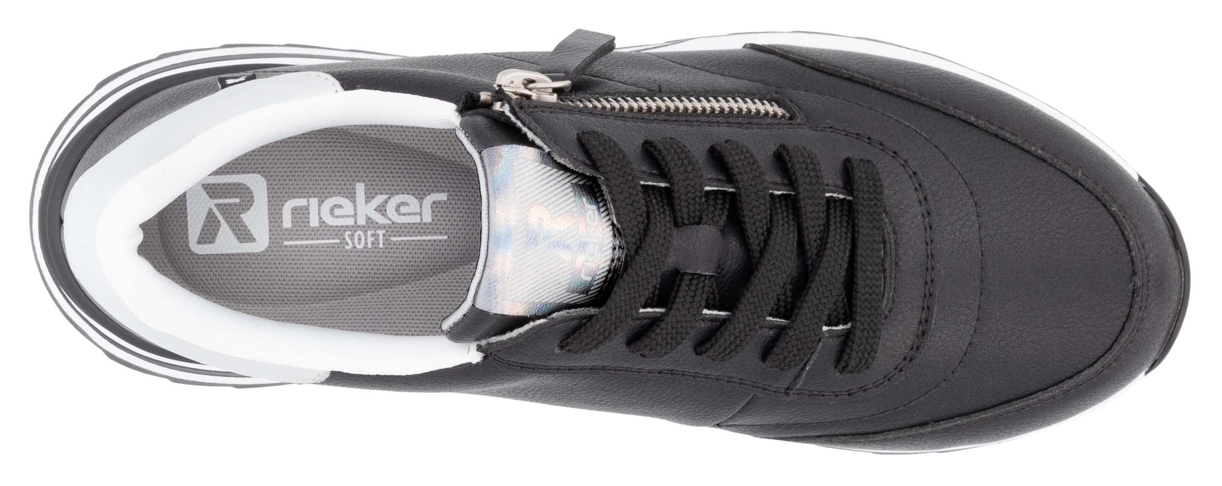 RIEKER Sport Plateausneaker, Freizeitschuh, Halbschuh, Schürschuh in schmaler Form