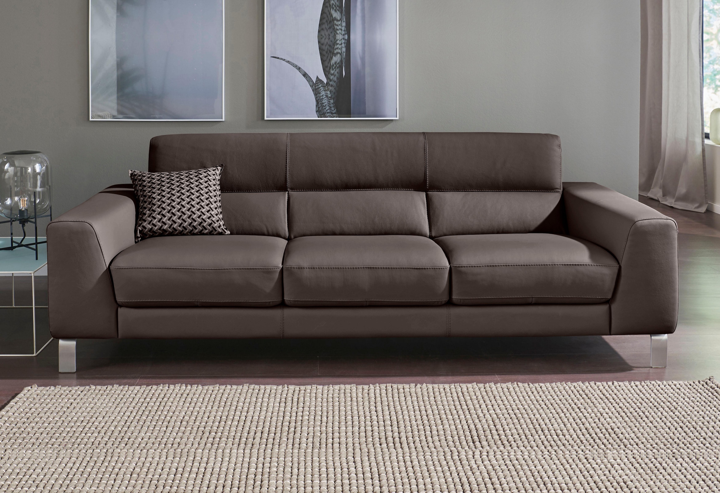CALIA ITALIA 3-Sitzer »Simon, toller Sitzkomfort, italienisches Designsofa«, in zwei Lederqualitäten