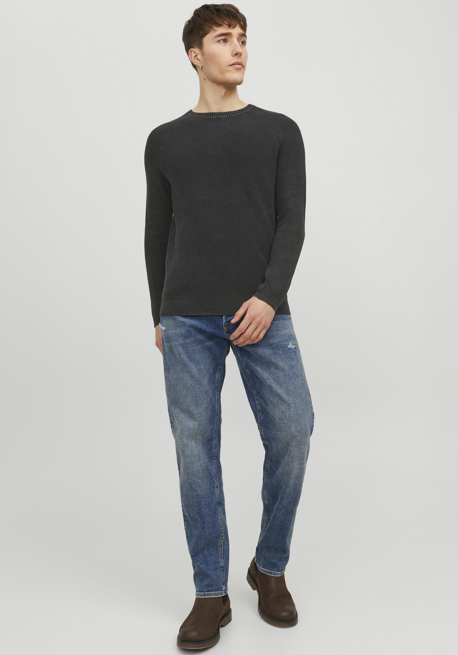 Jack & Jones Rundhalspullover »JJEMATT KNIT CREW NECK NOOS«