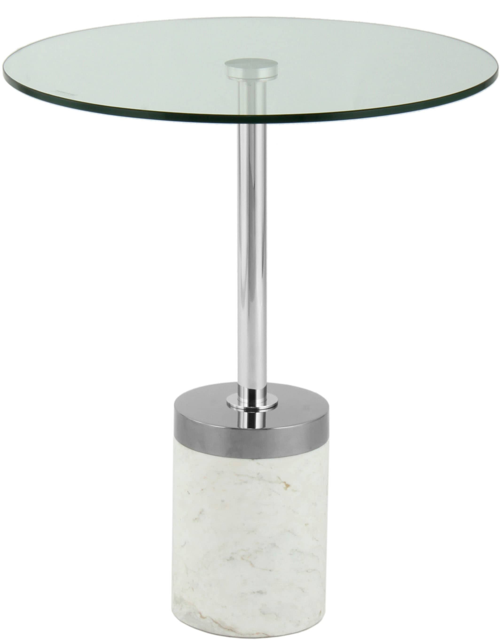 Kayoom Beistelltisch »Lana 125, robuste Glasplatte, Sockel in Mamor Optik« 1 Stk. tlg. robust, pflegeleicht, hochwertig, Outdoor und Indoor geeignet