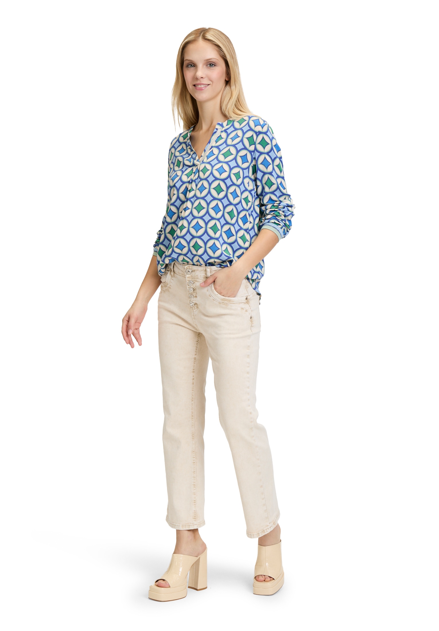 Cartoon Klassische Bluse »Blusenshirt mit Rippbündchen«