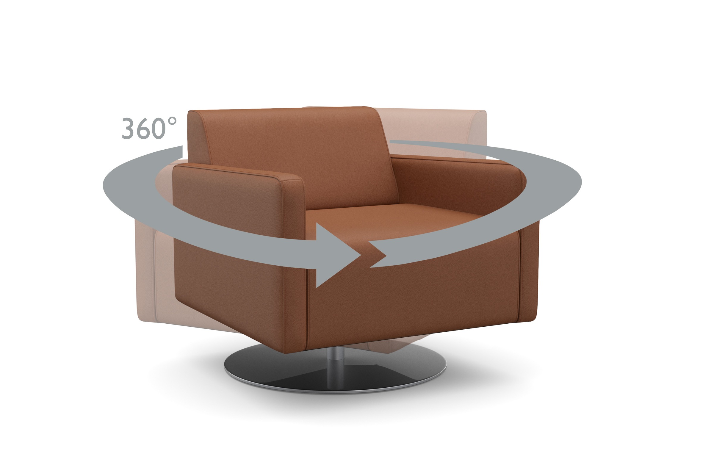 machalke® Drehsessel »single«, Ledersessel mit Drehteller, inklusive Drehfunktion