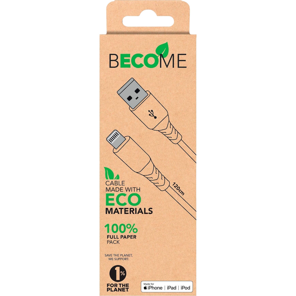 Cellularline Smartphone-Kabel »BECOME ECO-Kabel USB zu LIGHTNING«, USB-Lightning, 120 cm