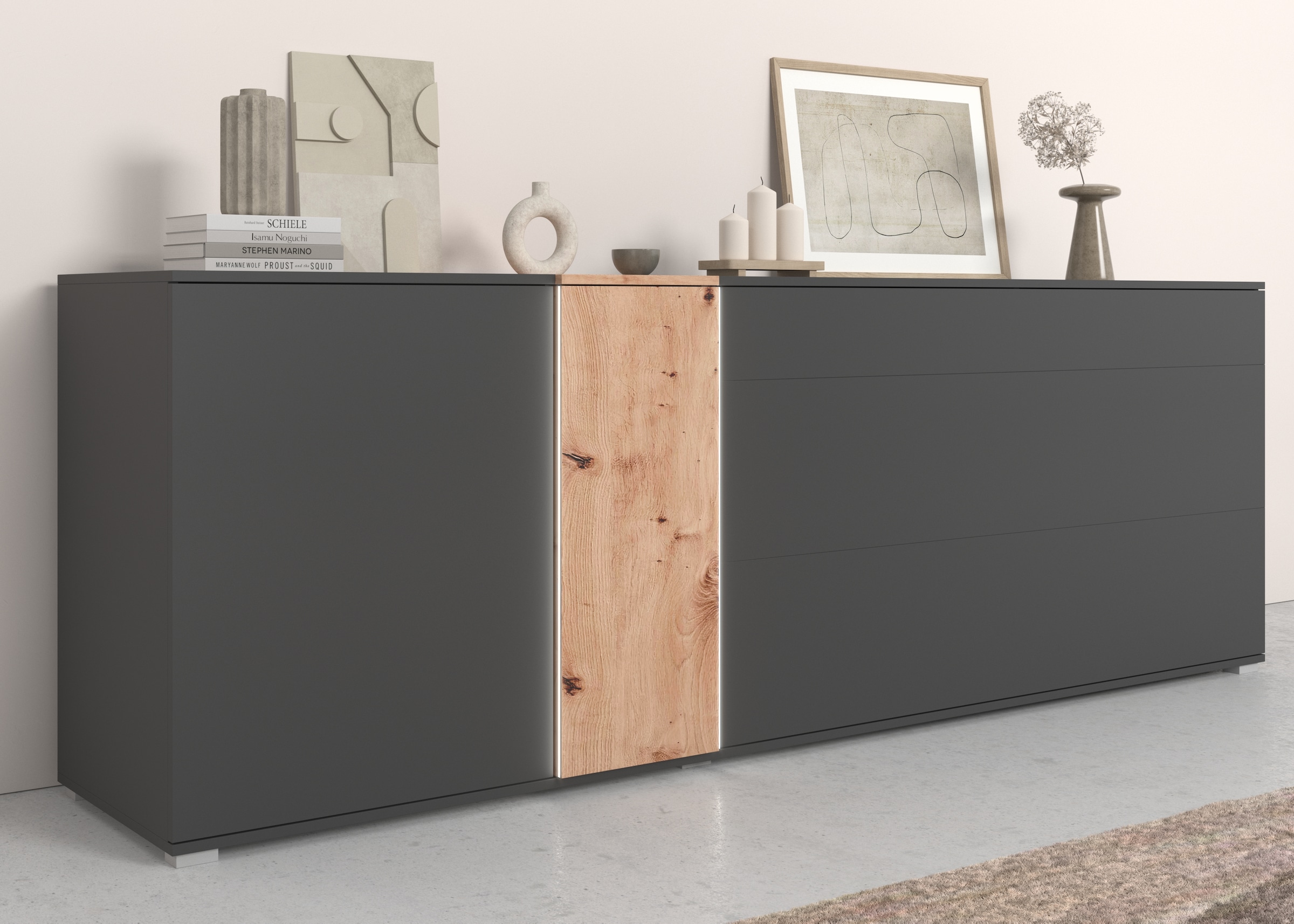 Sideboard »Montana«, Breite 235 cm, inkl. LED-Beleuchtung und Push-To-Open