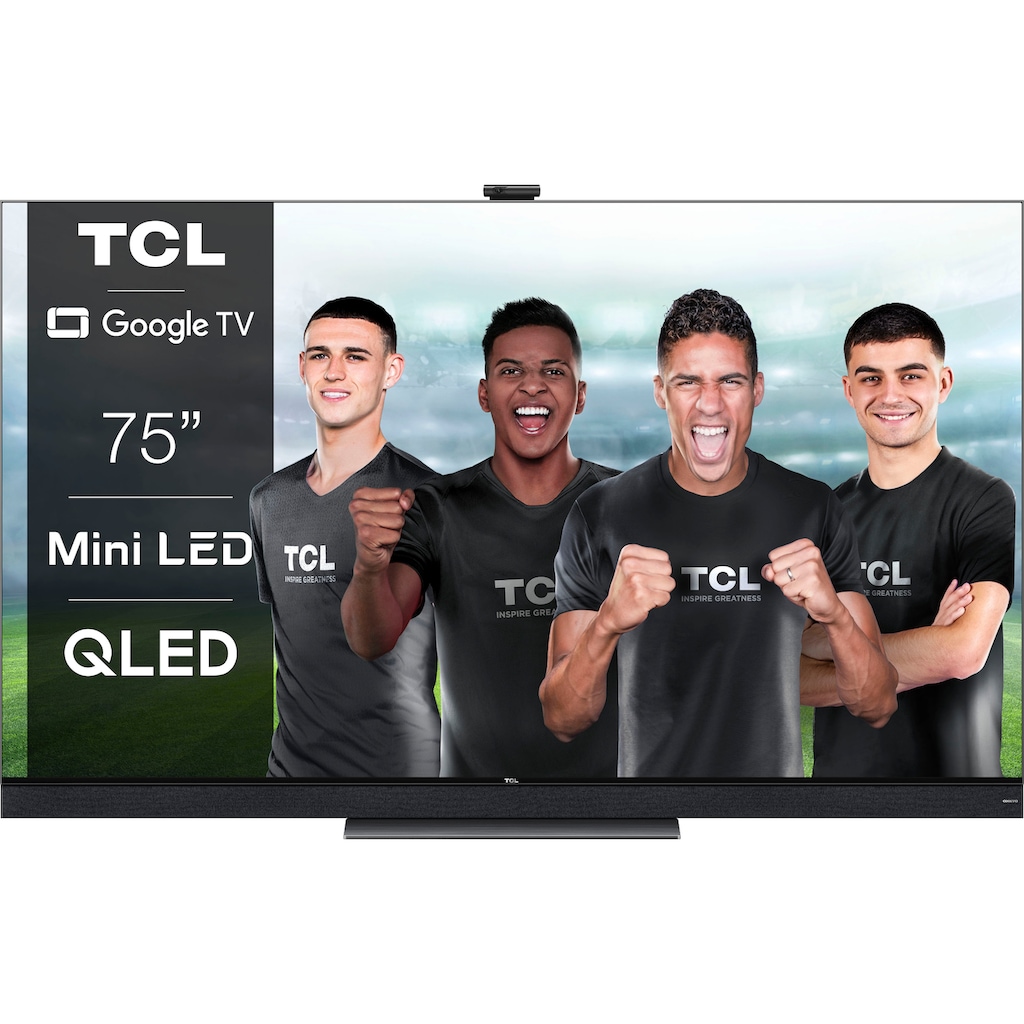 TCL QLED Mini LED-Fernseher »75X925X1«, 189 cm/75 Zoll, 8K, Google TV, integrierte ONKYO 2.1 Soundbar, rahmenloses Metallgehäuse