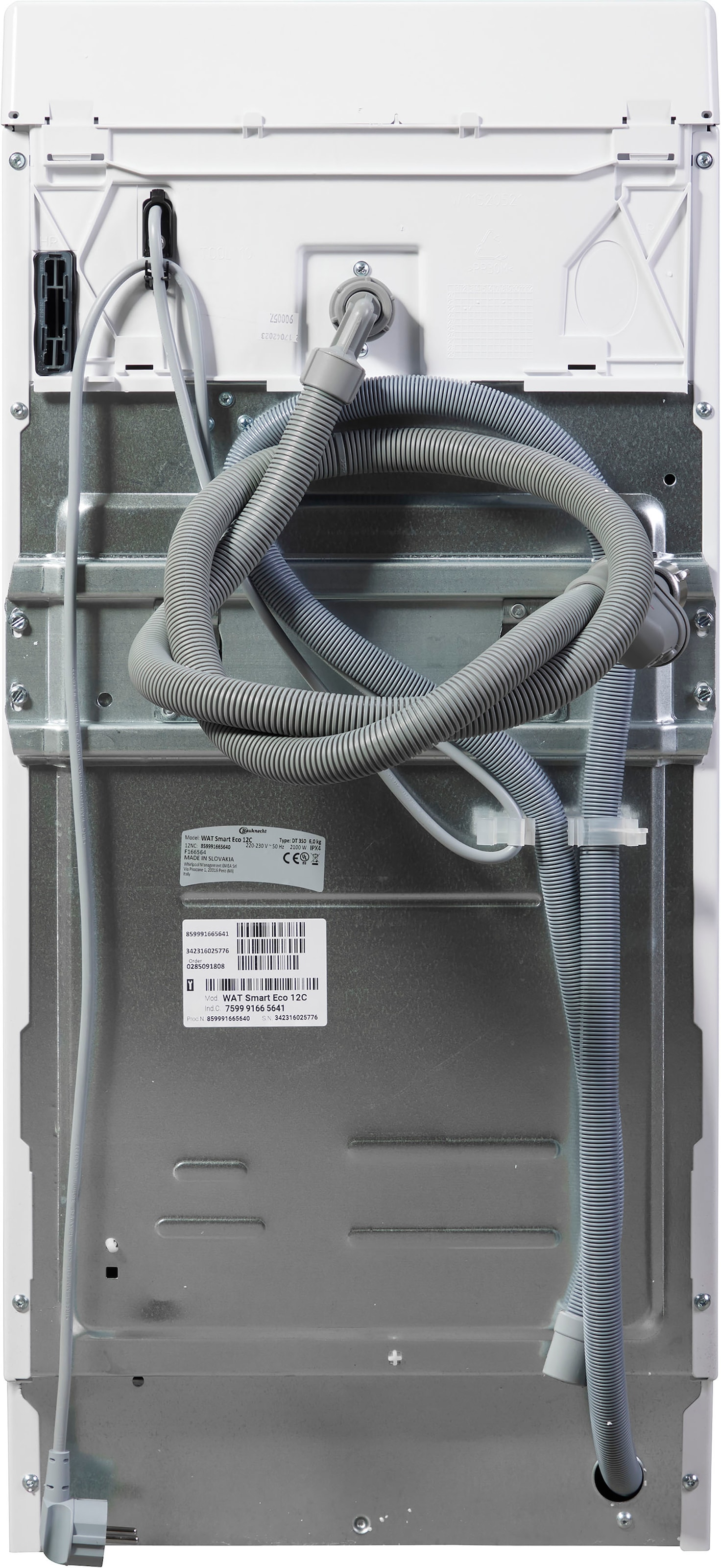 BAUKNECHT Waschmaschine Toplader »WAT Smart Eco 12C«, 6 kg, 1200 U/min, Kurz 30 min., Intensivspülen, Wolleprogramm, Startzeitvorwahl