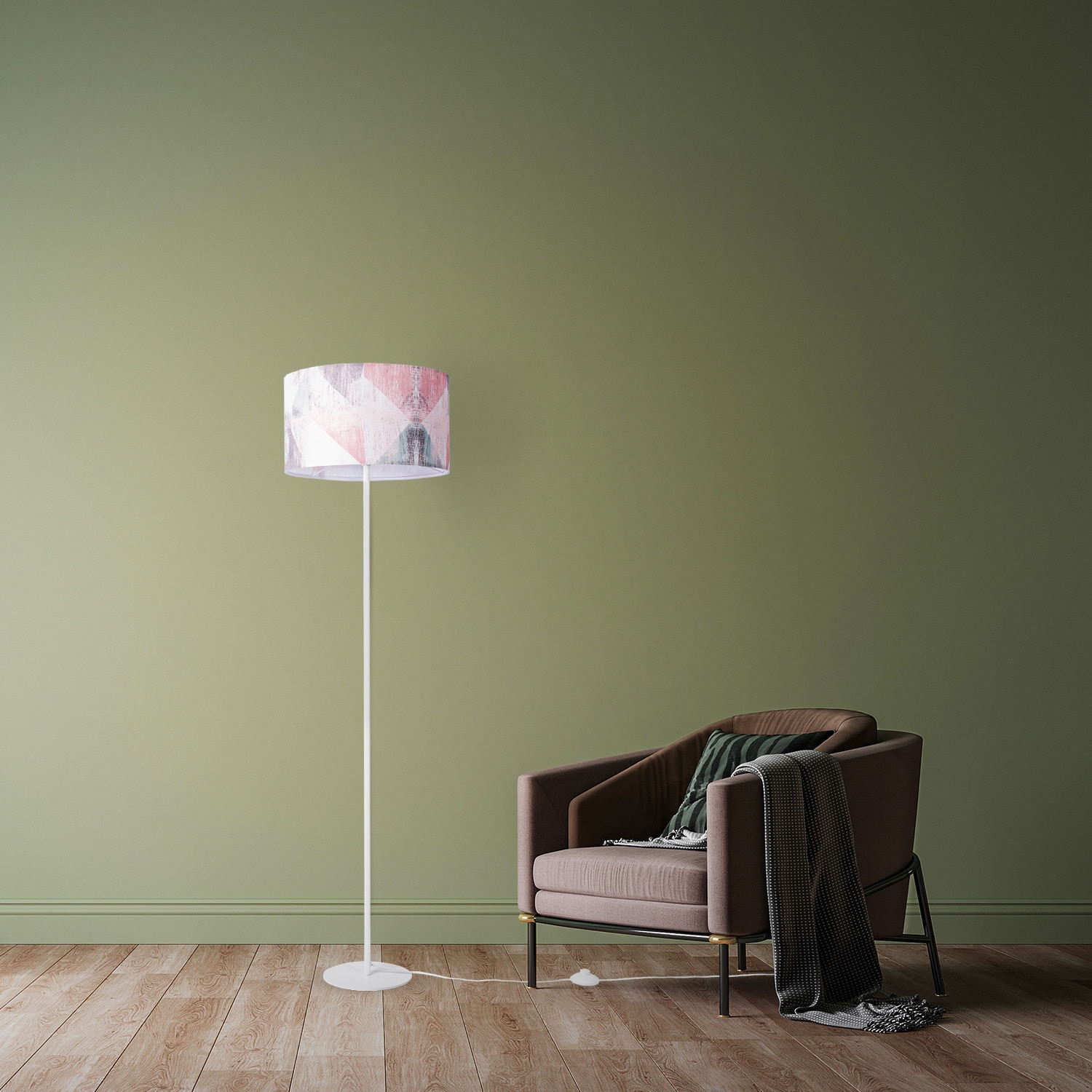 Paco Home Stehlampe »Mero 102«, 1 flammig, Leuchtmittel E27 | ohne Leuchtmittel, Standleuchte Wohnzimmer Schlafzimmer E27 Hell Pastell Vintage