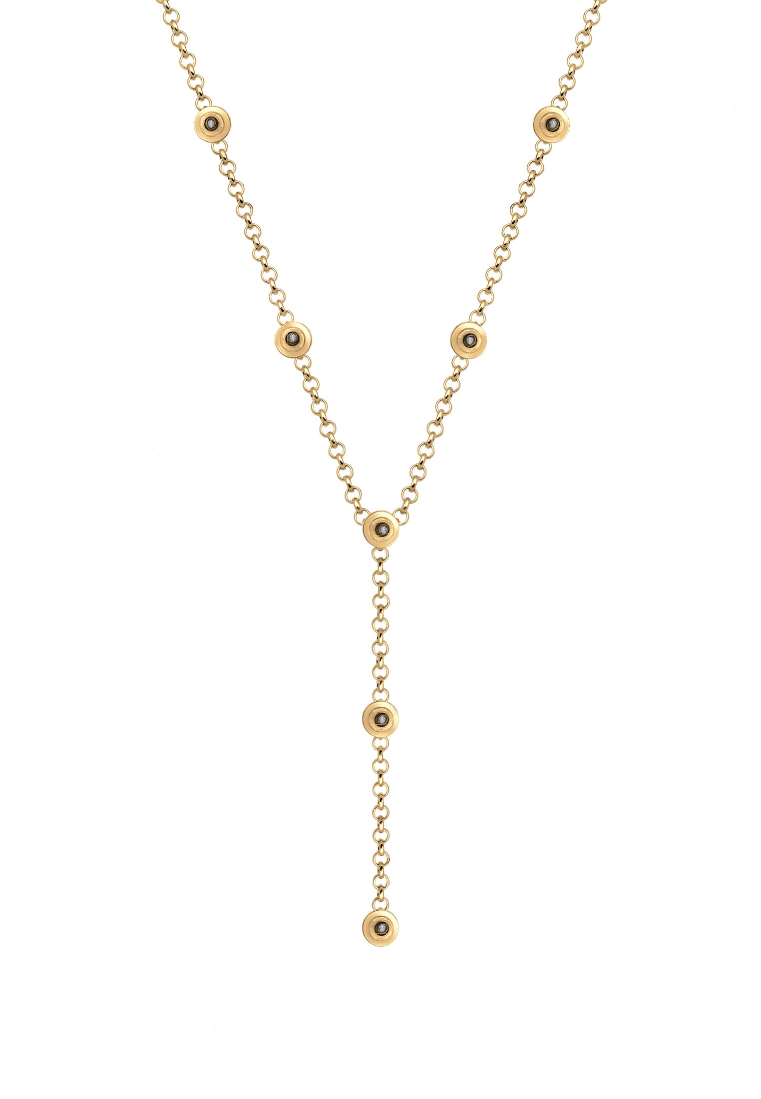 Elli Y-Kette »Halskette Y-Kette mit Kristalle in 925 Silber«