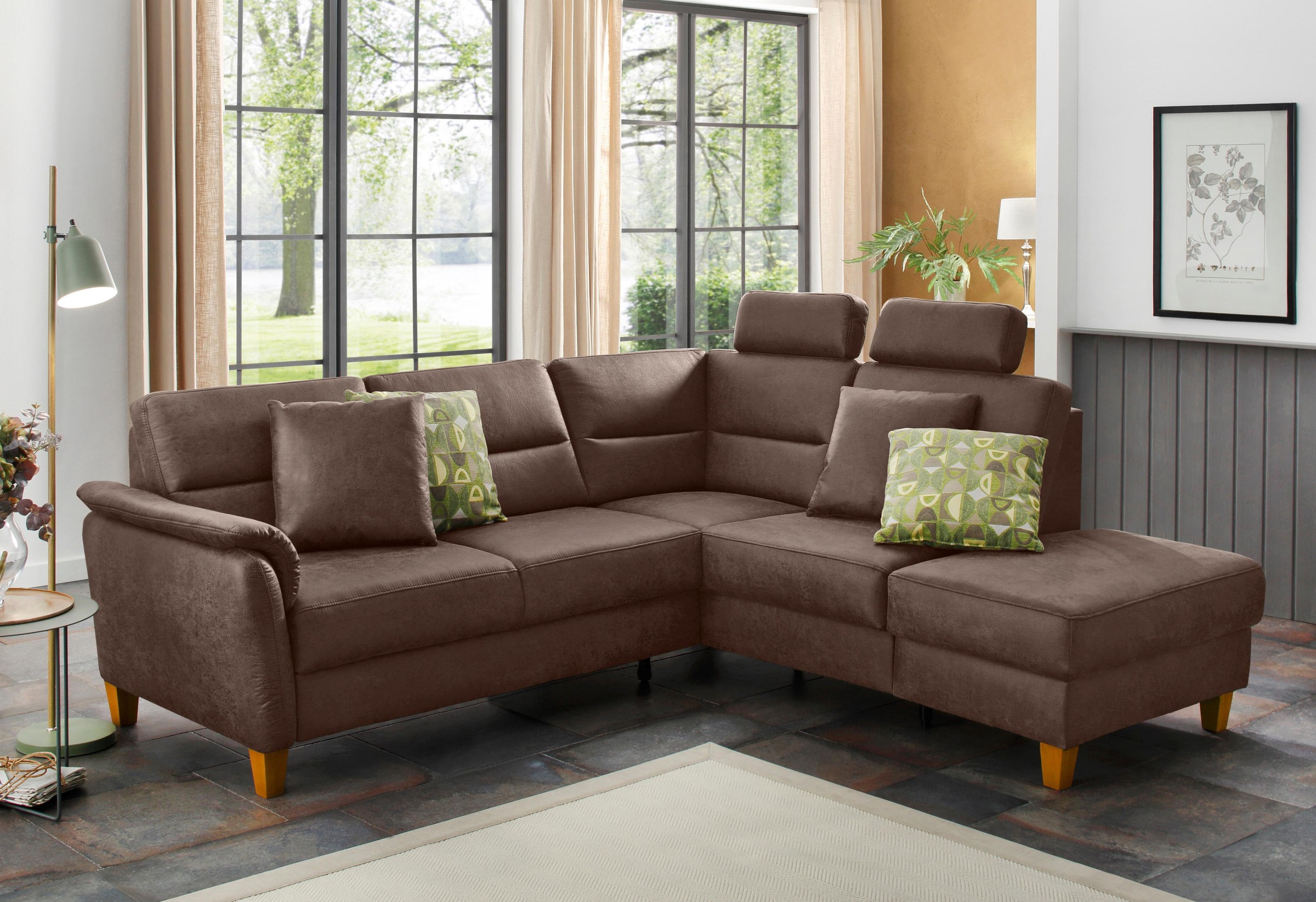 Home affaire Ecksofa »Palmera L-Form«, Federkern, wahlweise mit Bettfunktion und mit/ohne Stauraum