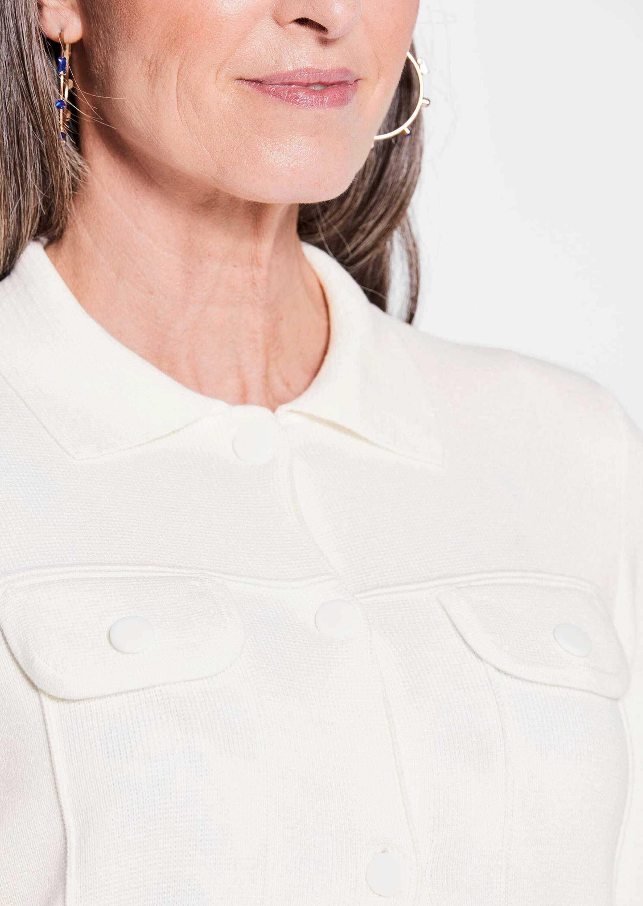 GOLDNER Strickjacke »Baumwoll-Cardigan in roter Jeansoptik«