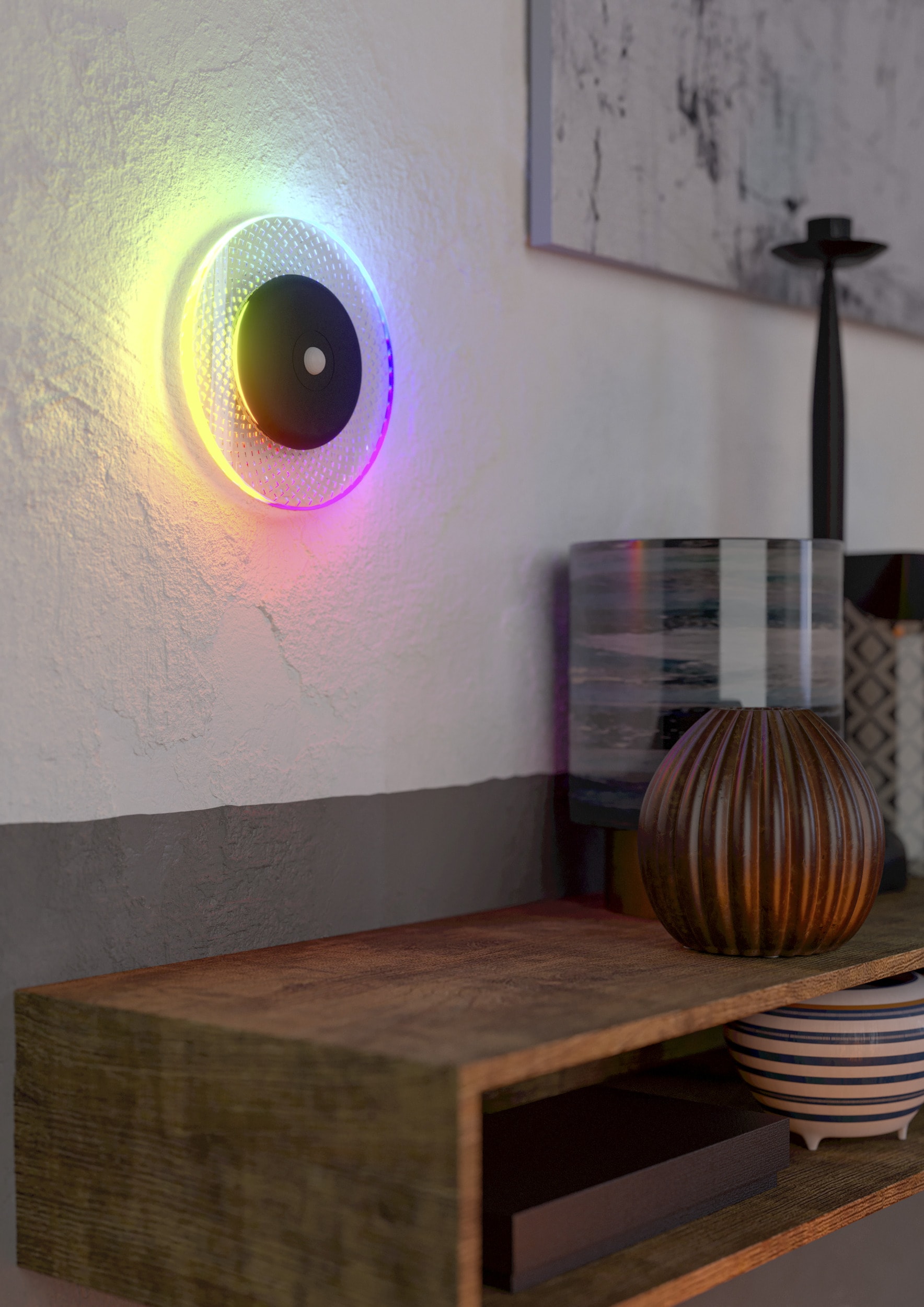 EGLO Wandleuchte »TREPELLA Wandlampe - Stahl - LED - 0,7W - IP20« LED-Modul 1 Stk. RGB | Warmweiß Wandstrahler, Bewegungsmelder, Akku-Wandleuchte, Ø11,5 x AL3 cm