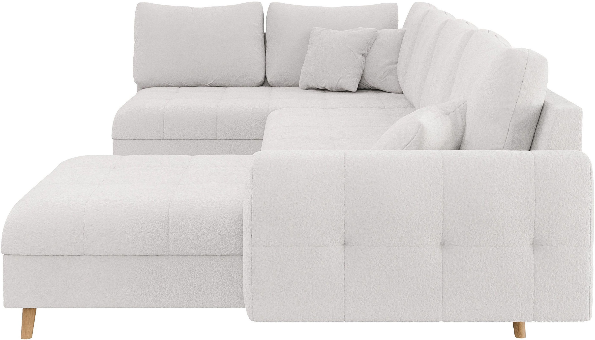 Home affaire Wohnlandschaft »CHARRE U-Form mit Ottomane, Maße B/T/H: 310/161/81 cm«, feine Steppung, lose Rücken- und Zierkissen, auch in Cord und Bouclé
