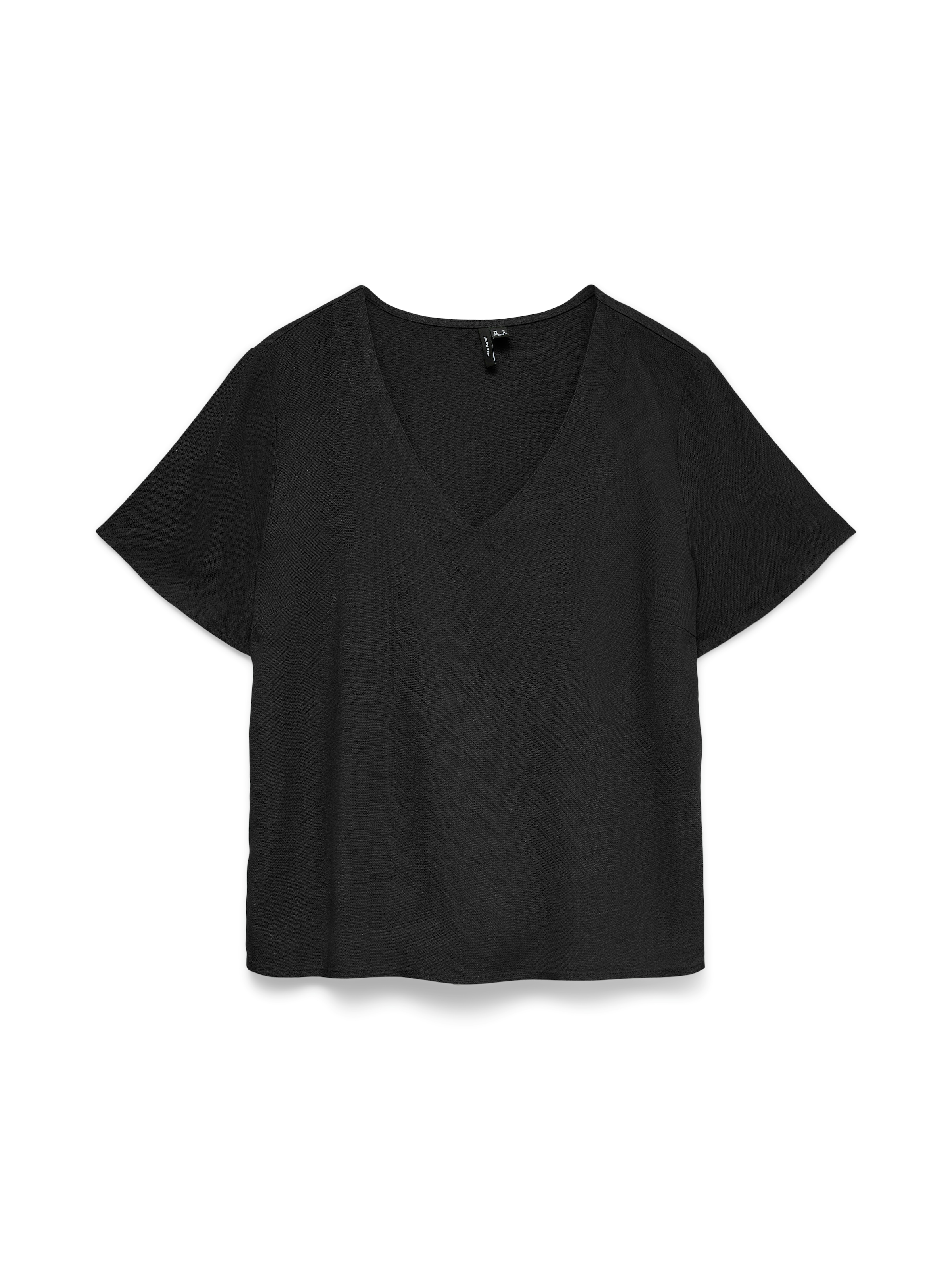 Vero Moda Blusenshirt »VMMYMILO S/S V-NECK TOP WVN GA« mit klassischem Schnitt
