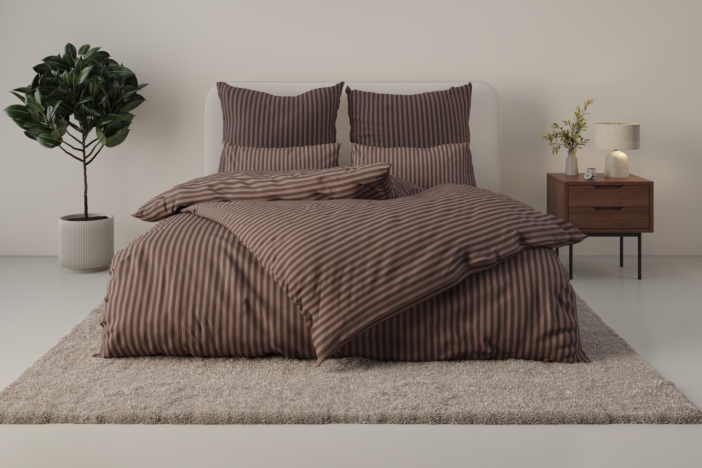 Bruno Banani Bettwäsche »Jassen« 2 tlg. moderne Bettwäsche aus Baumwolle, Bettwäsche mit Streifen-Design