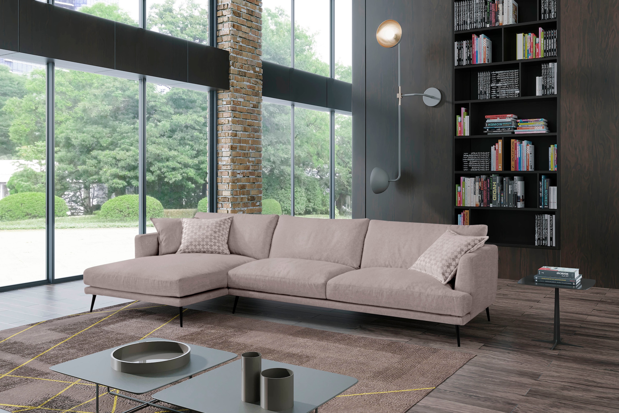 Egoitaliano Ecksofa »Sophia, Designsofa mit extrakomfortablem Sitzkomfort« mit Daunenfederung, L-Form