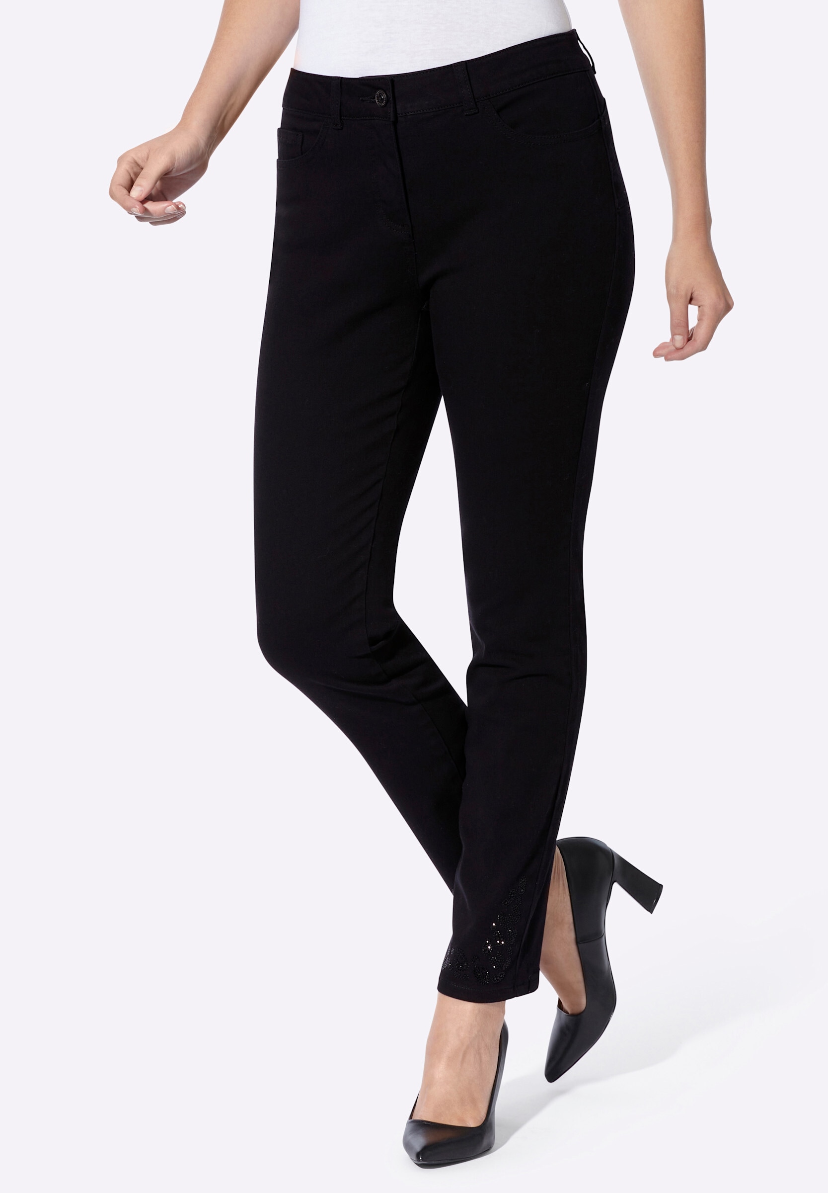 heine 5-Pocket-Jeans »Push-up-Jeans 5-Pocket-Hose mit Glitzersteinchen«
