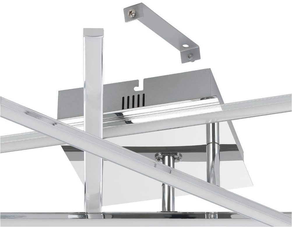 EGLO Deckenleuchte »LASANA 1 Deckenlampe, chrom, weiß, schlanke Bauform, Wohnzimmerlampe«, 1 flammig, Leuchtmittel LED-Board | LED fest integriert, Esszimmer, Küche, Schlafzimmer, modern, minimalistisch, 50x50x9,5cm