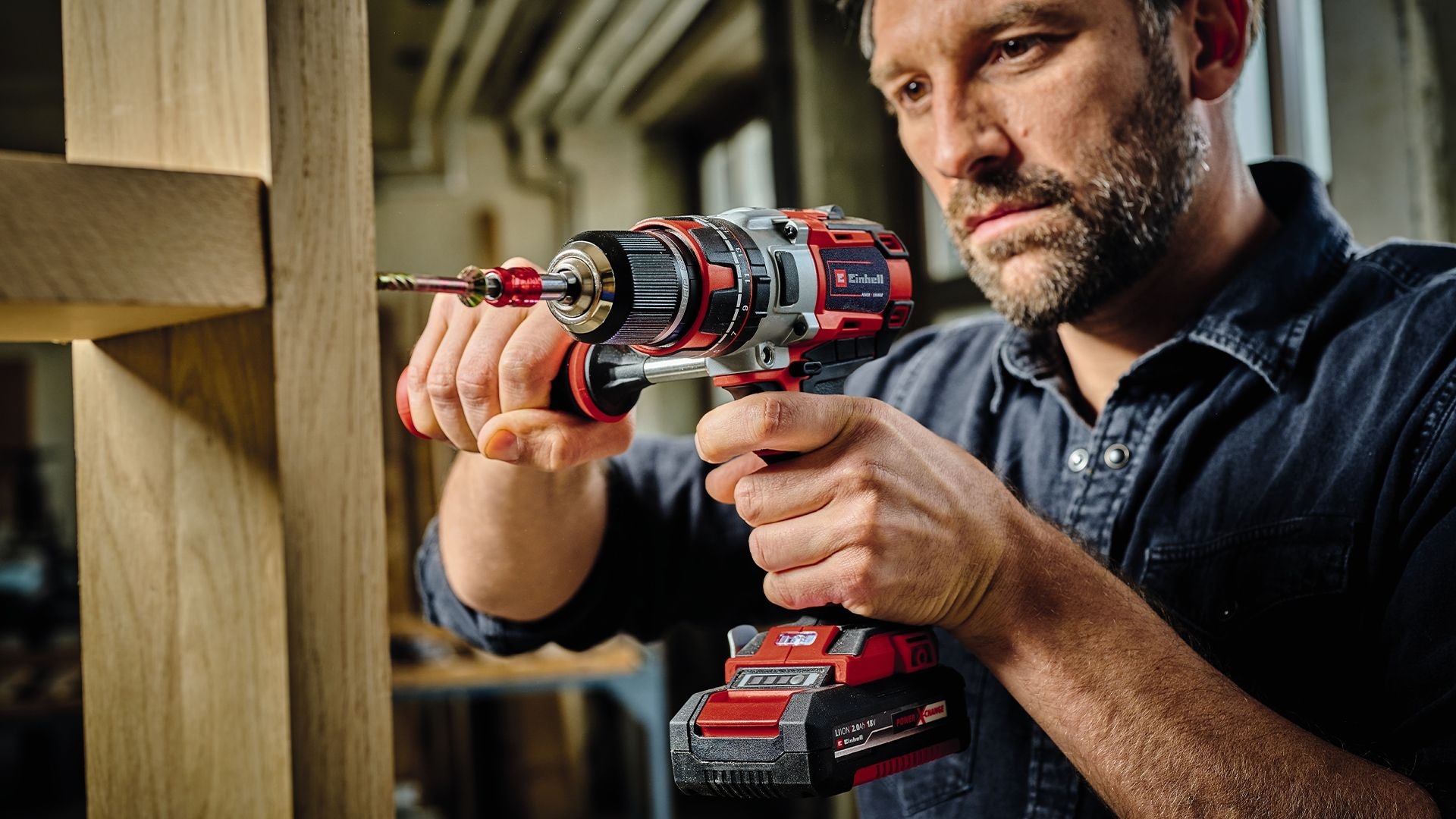 Einhell Akku-Schlagbohrschrauber »TE-CD 18 Li-i BL«, Power X-Change, Inkl. 2x 2,0 Ah, Ladegerät und Transportkoffer