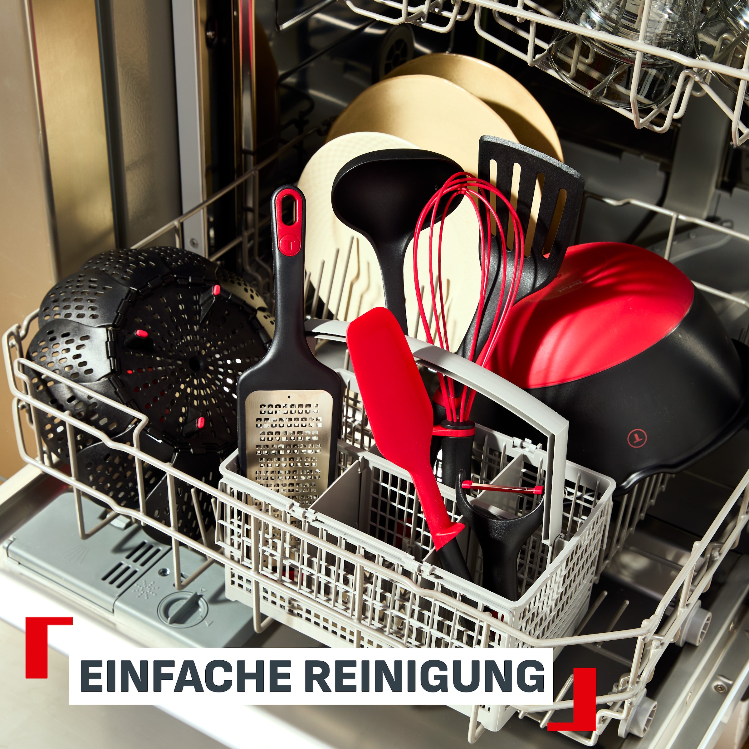Tefal Kochbesteck-Set »Ingenio+« Silikon-Sicherheitsring, hitzebeständig bis 230°C, spülmaschinenfest