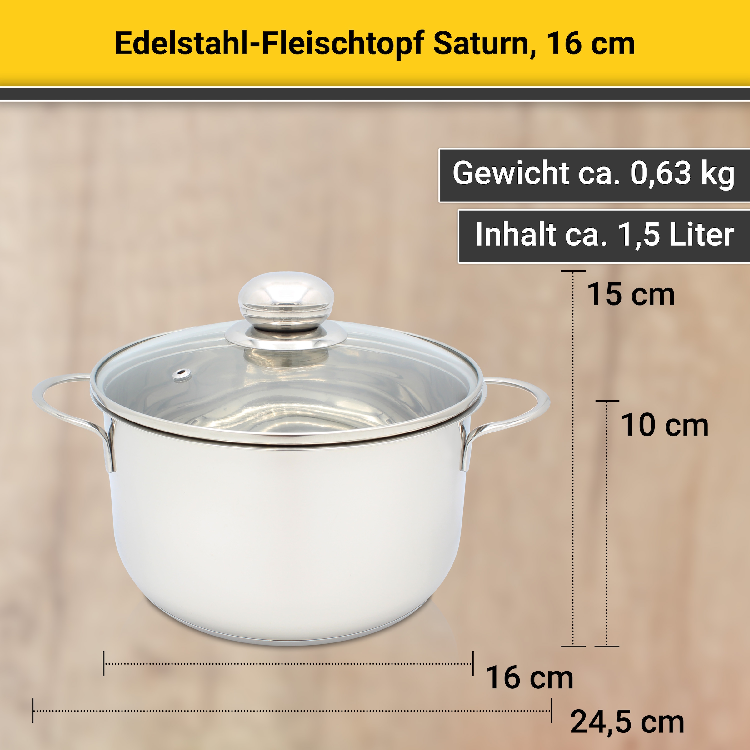 Krüger Fleischtopf »Saturn« 1 Stk. tlg. Edelstahl