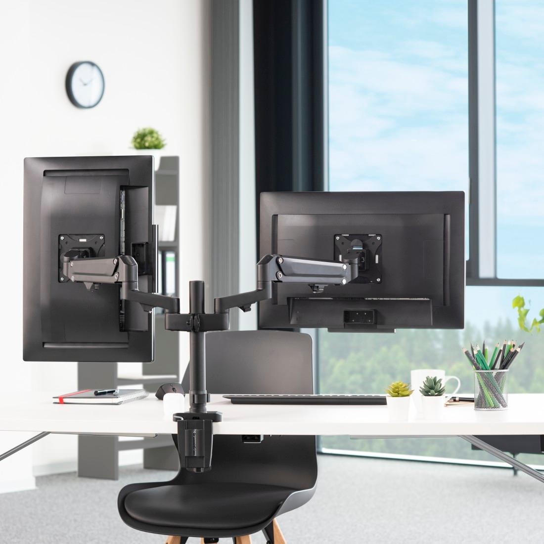 Hama Monitor-Halterung »Bildschirm Halterung, 33-81 cm(13-32), 2  Monitore, Schwarz«, bis 81 cm Zoll ➥ 3 Jahre XXL Garantie