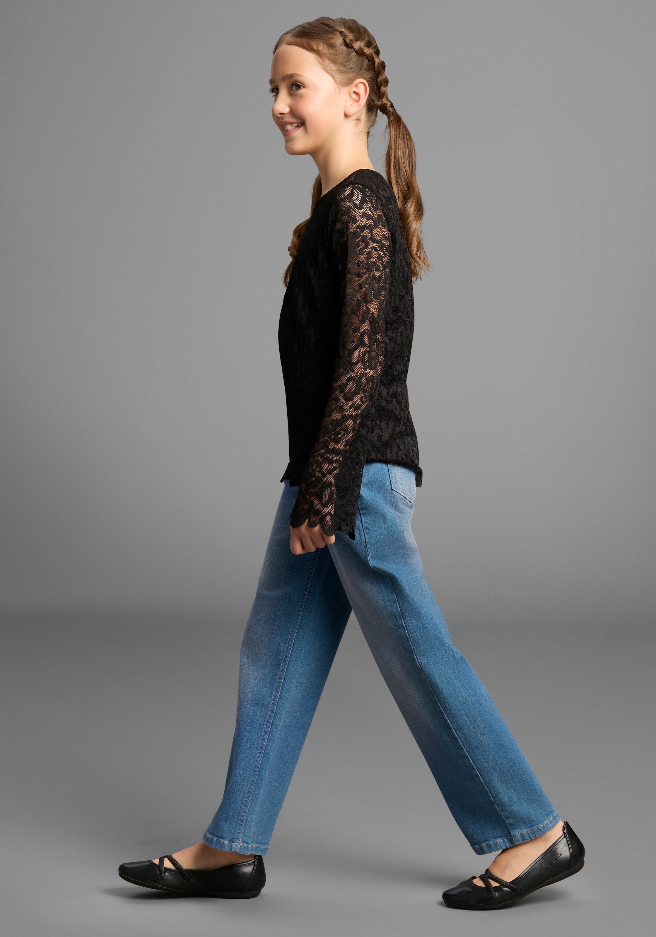 KIDSWORLD Langarmshirt »Spizten-Shirt« Für jeden Anlass, Shirt mit Spitze