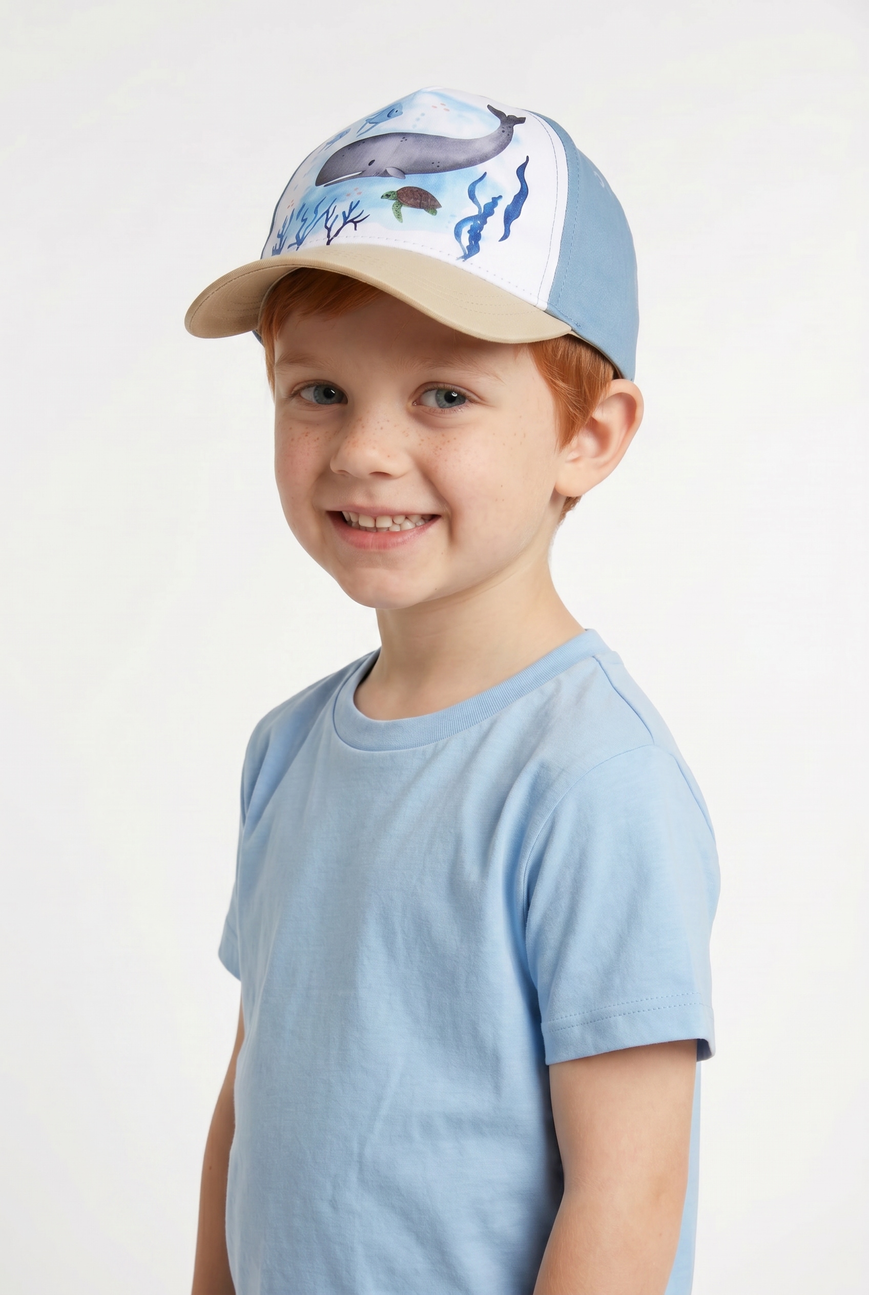 MAXIMO Baseball Cap 1 Stk. Blue Washed, Wal-Motiv, Basecap, Klettverschluss, MINI Boy
