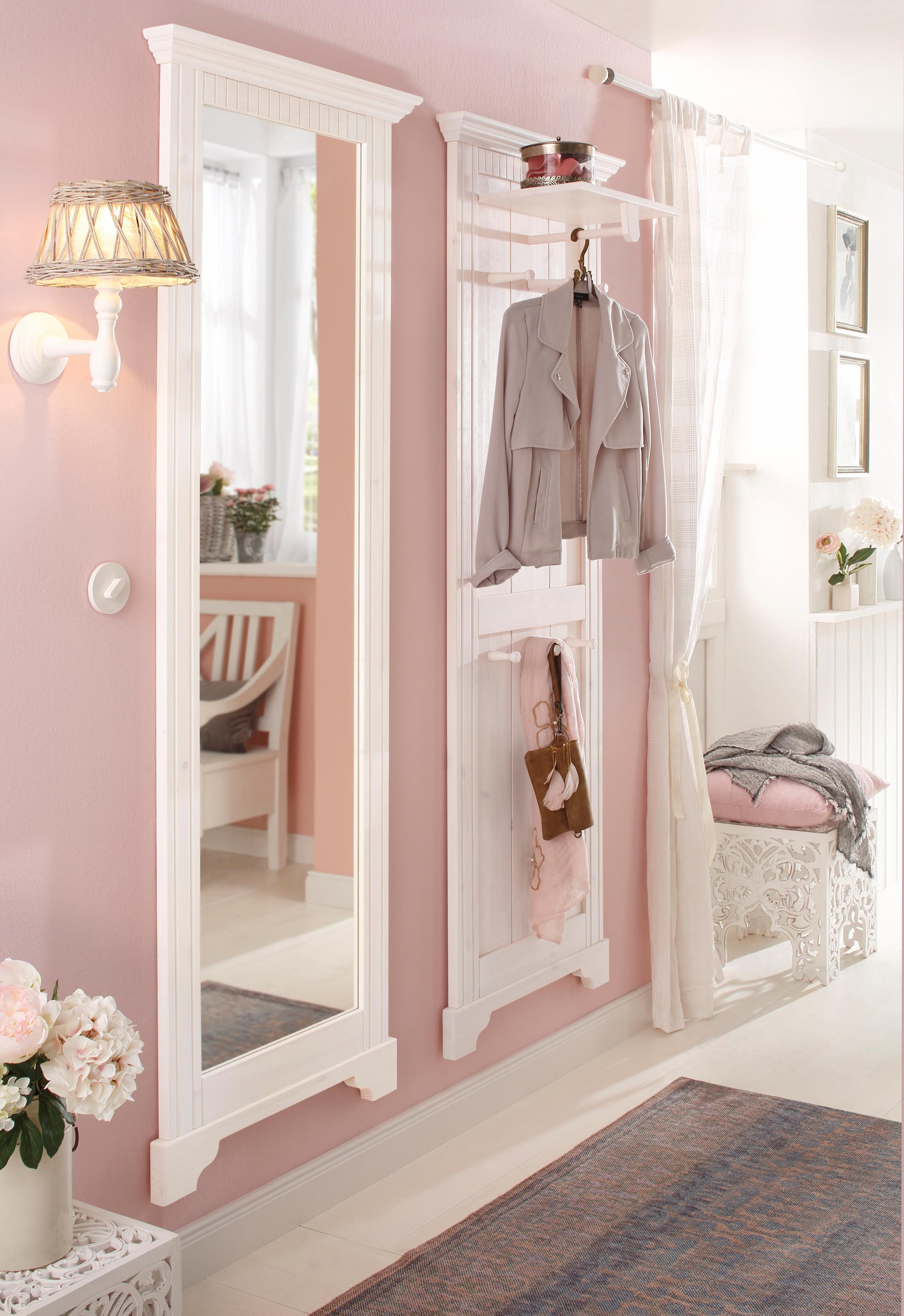 Home affaire Spiegel »Rustic« Rahmen in Kiefer massiv, Höhe 190 cm, mit Zierfräsungen