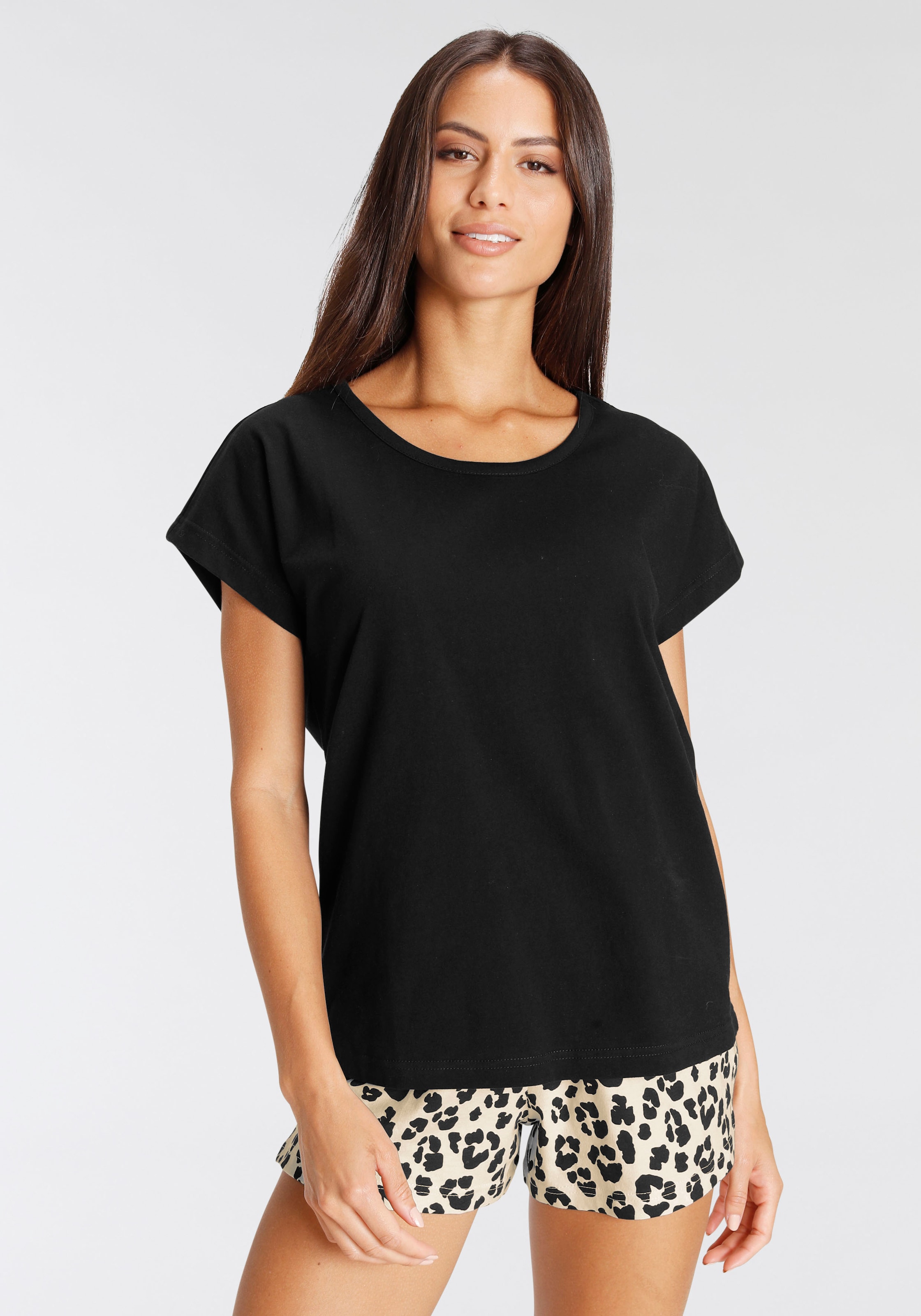 Vivance Dreams Shorty, (Packung, 4 tlg., 2 Stück), mit Animal-Print