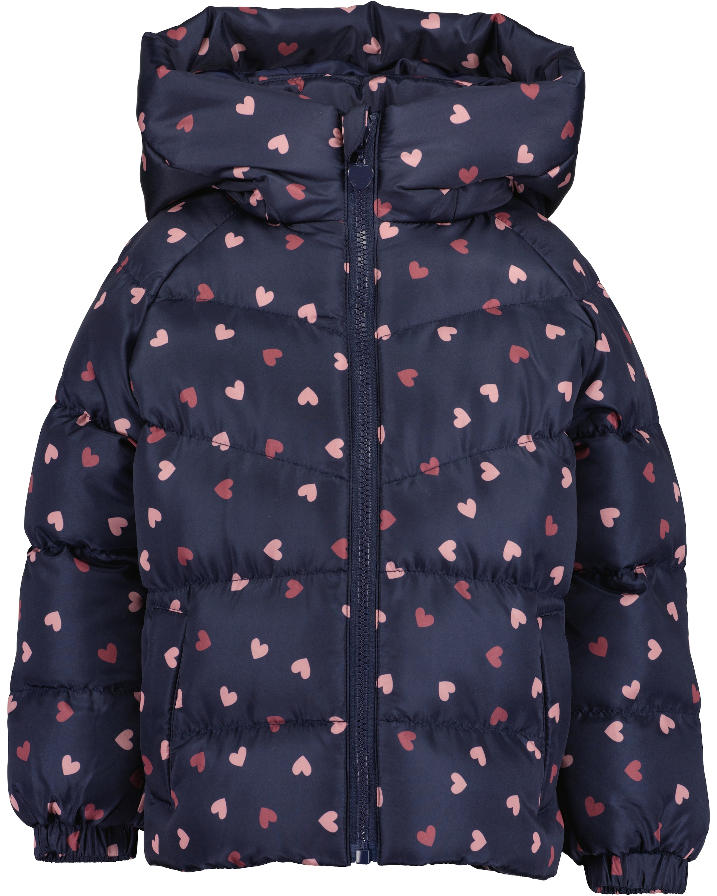 Blue Seven Steppjacke, mit Kapuze, im süßen Herzen-Alloverprint