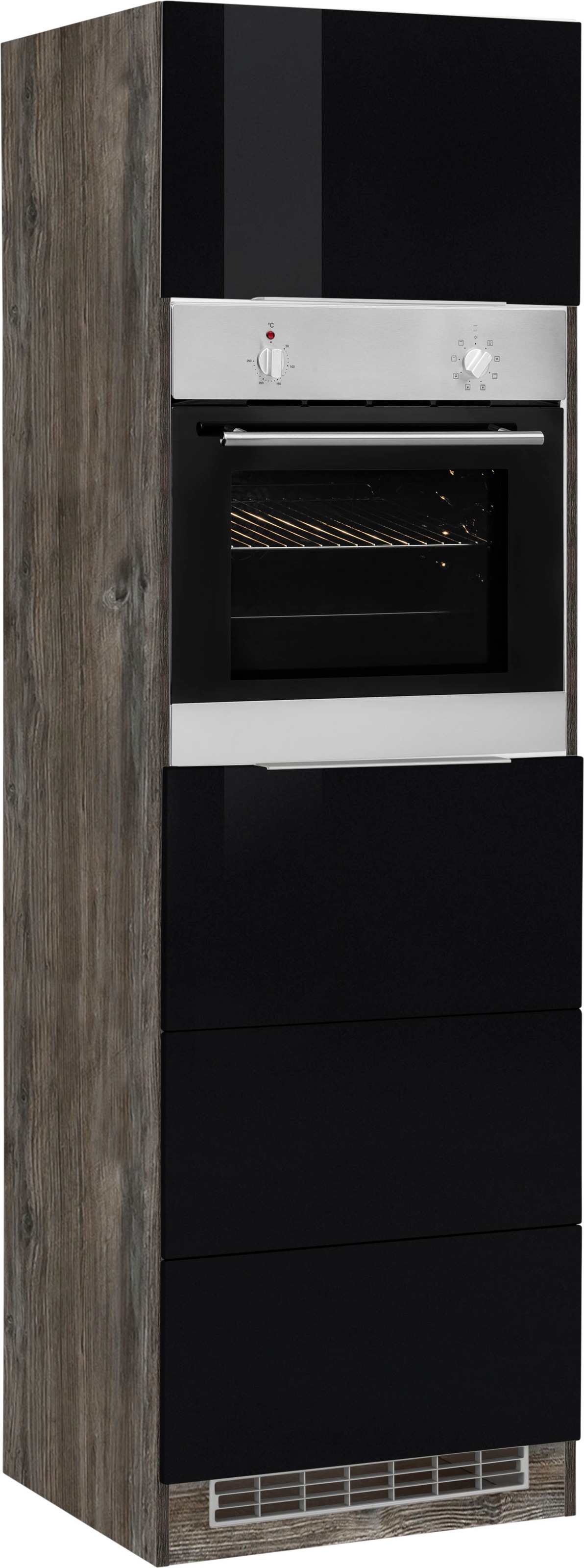 KOCHSTATION Backofenumbauschrank »KS-Brindisi«, 60 cm breit, 200 cm hoch, viel Stauraum