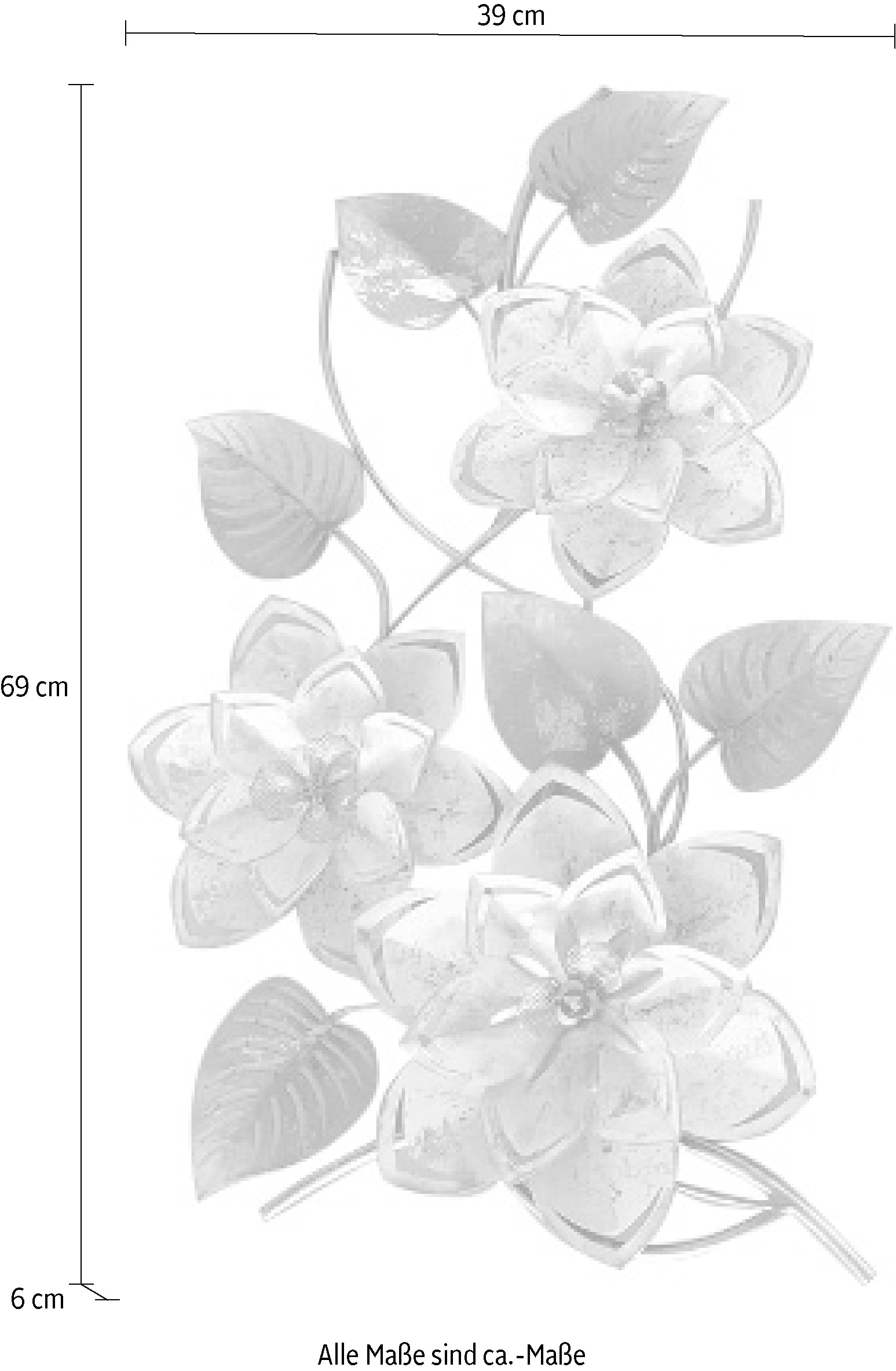 Myflair Möbel & Accessoires Wandbild »Wandbild Blumen, silber/weiß«, maschinell