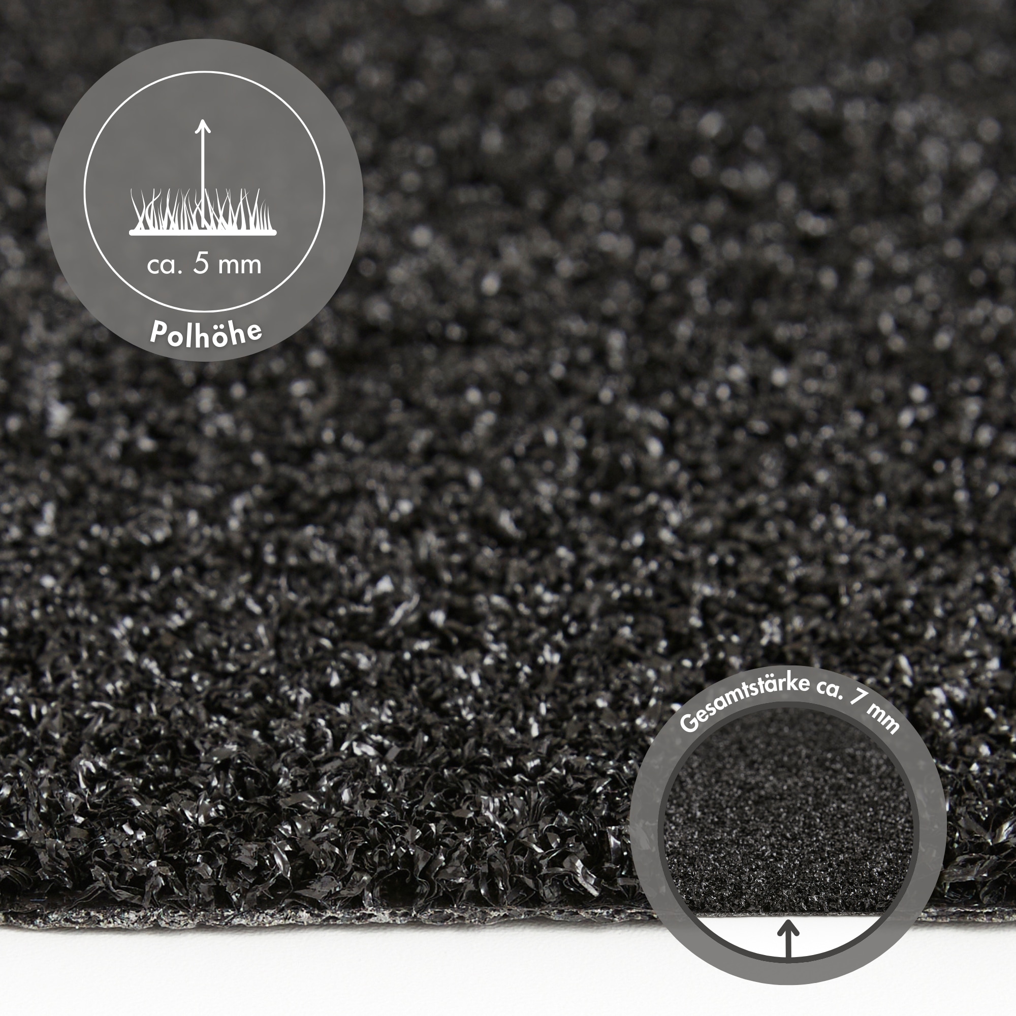 Andiamo Kunstrasen »Lanzarote, Made in Belgium«, rechteckig, 7 mm Höhe, luxuriös, für Balkon & Terrasse, Rasenteppich, wasserdurchlässig