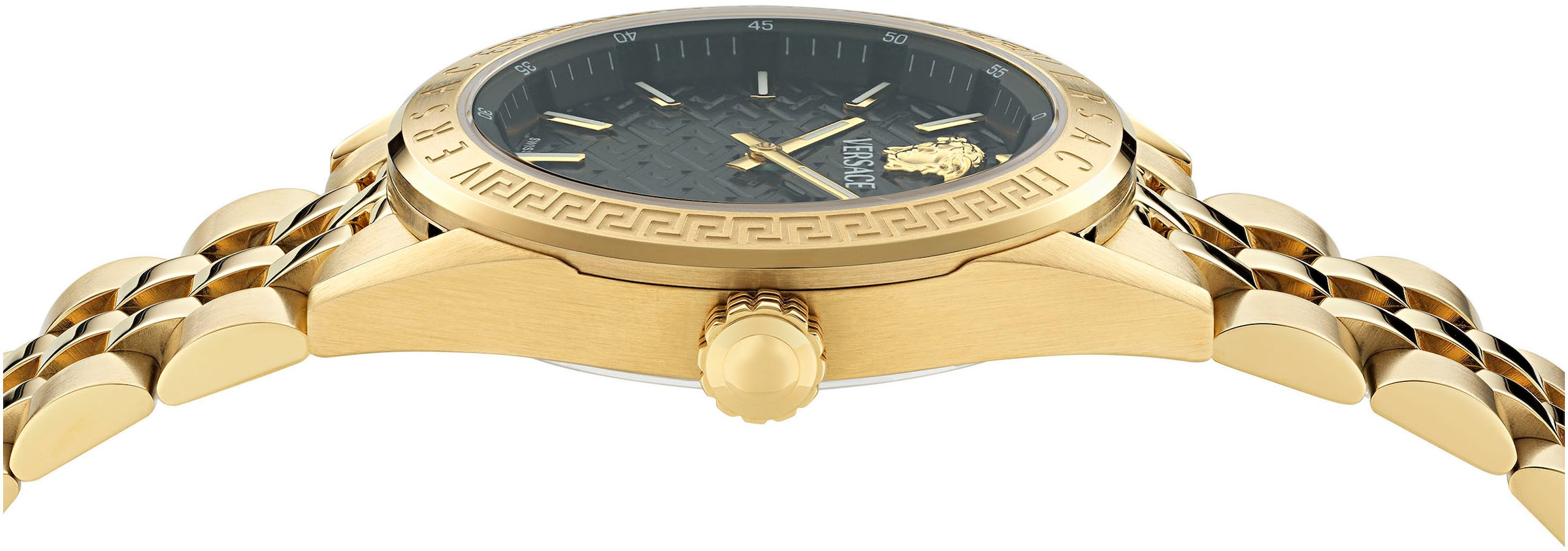Versace Quarzuhr »V-CODE«, Armbanduhr, Damenuhr, Saphirglas, Swiss Made, Leuchtindizes, analog